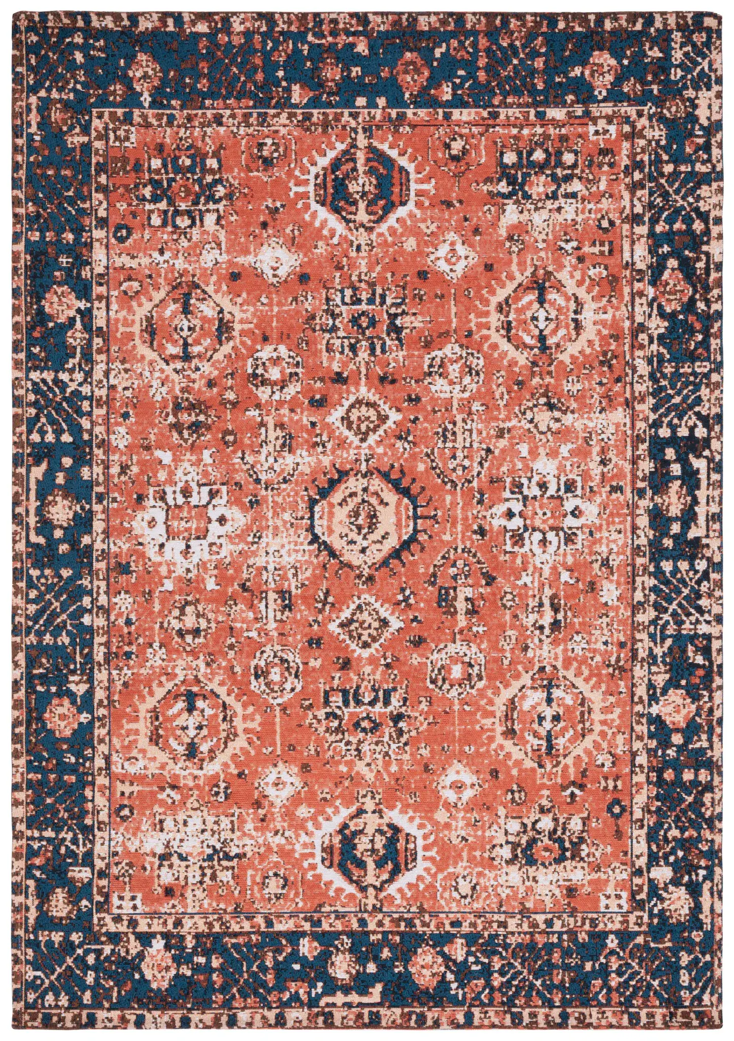 Easy Care Distressed Medallion Washable Rug