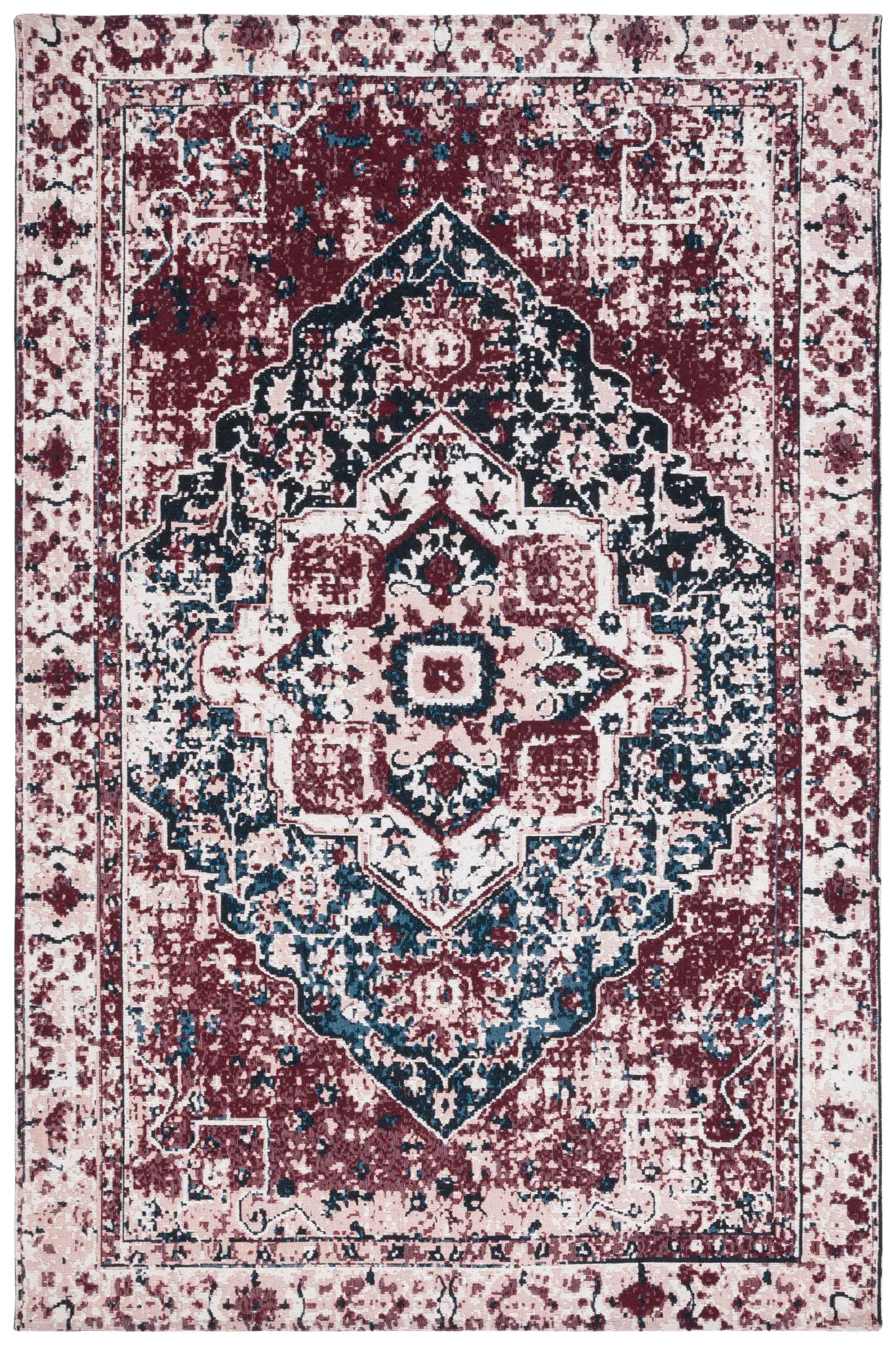 Easy Care Traditional Medallion Washable Rug