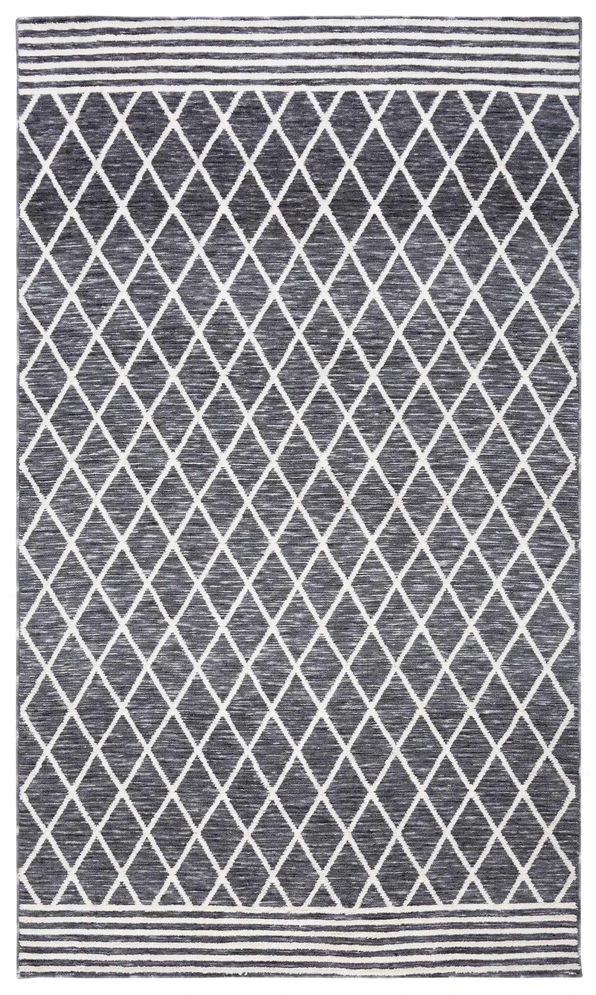 Easy Care Striped Diamond Washable Rug