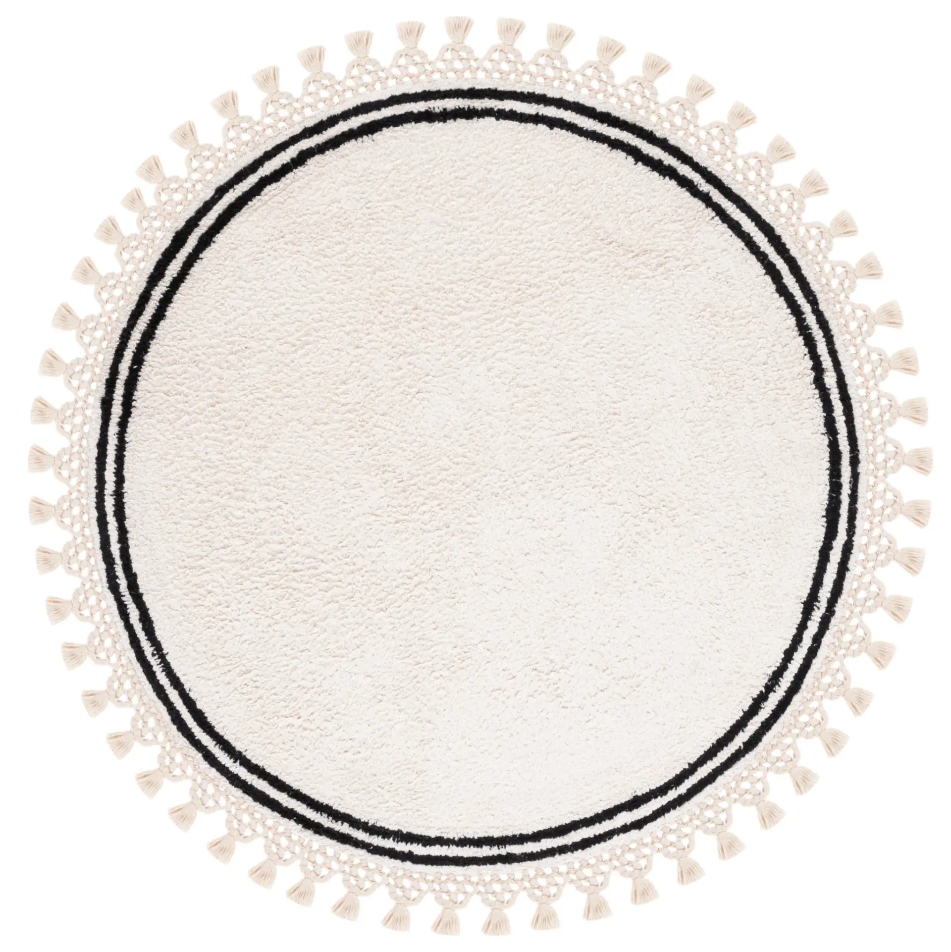 Easy Care Bohemian Bordered Hand-Woven Cotton Washable Rug