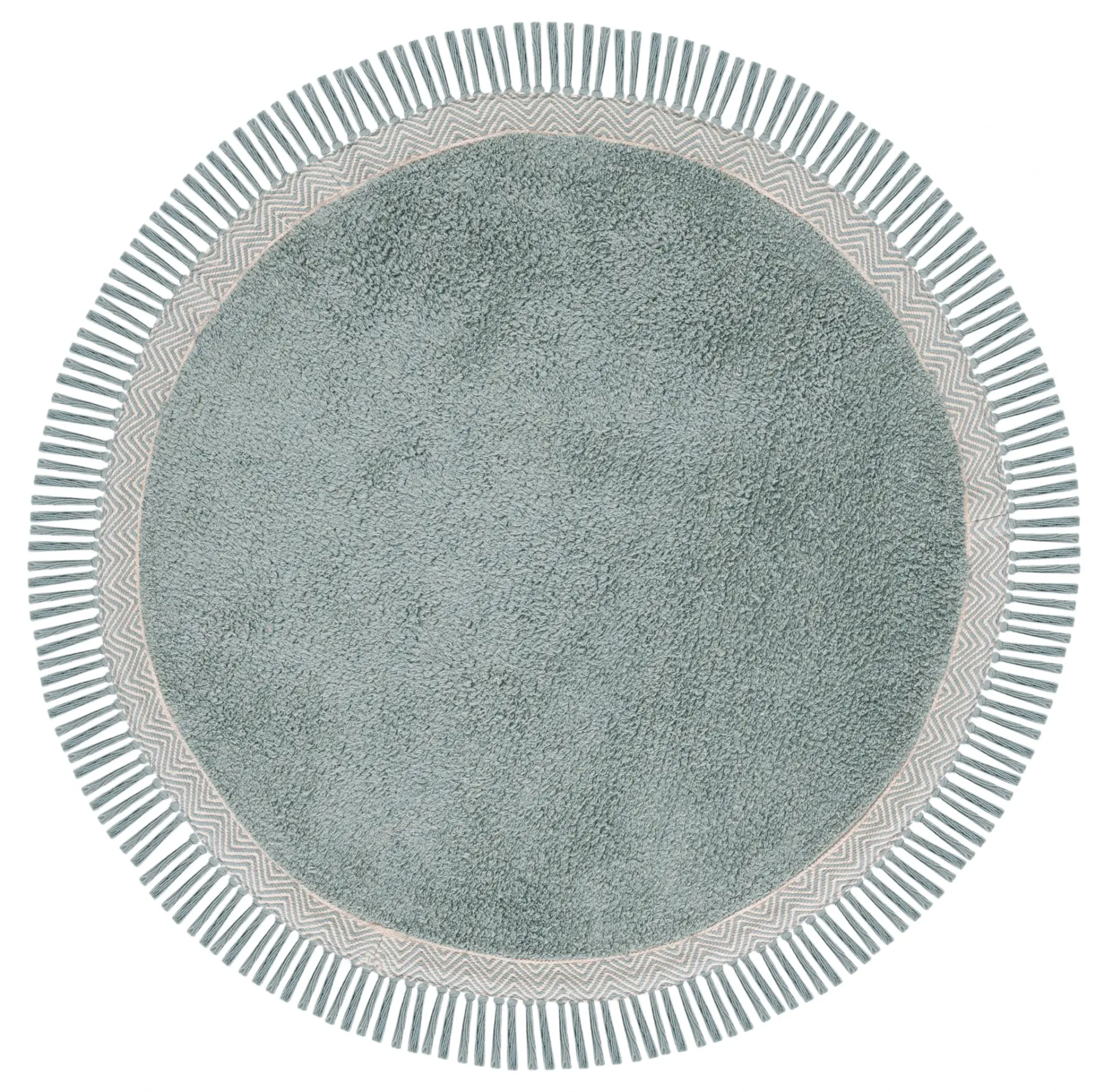 Easy Care Chevron Border Hand-Woven Cotton Washable Rug