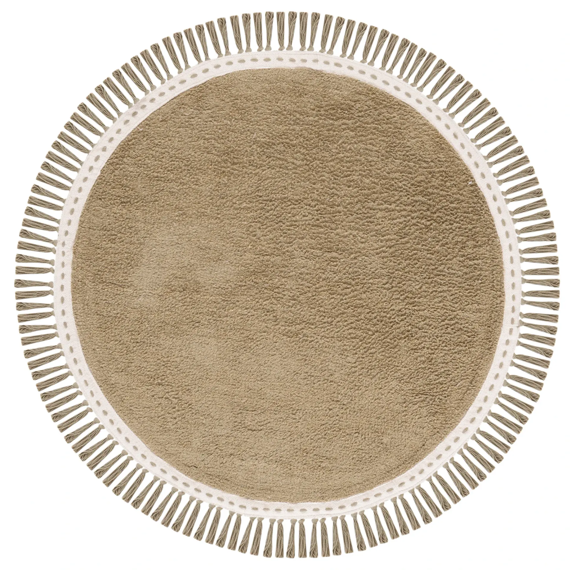 Easy Care Bohemian Fringed Hand-Woven Cotton Washable Rug