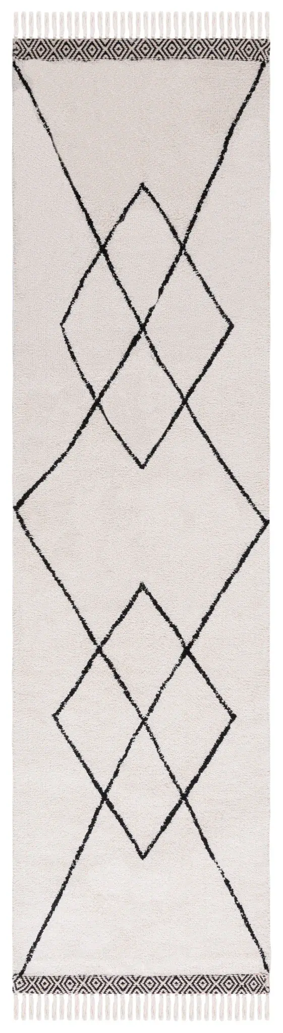 Easy Care Crossed Diamond Hand-Woven Cotton Washable Rug