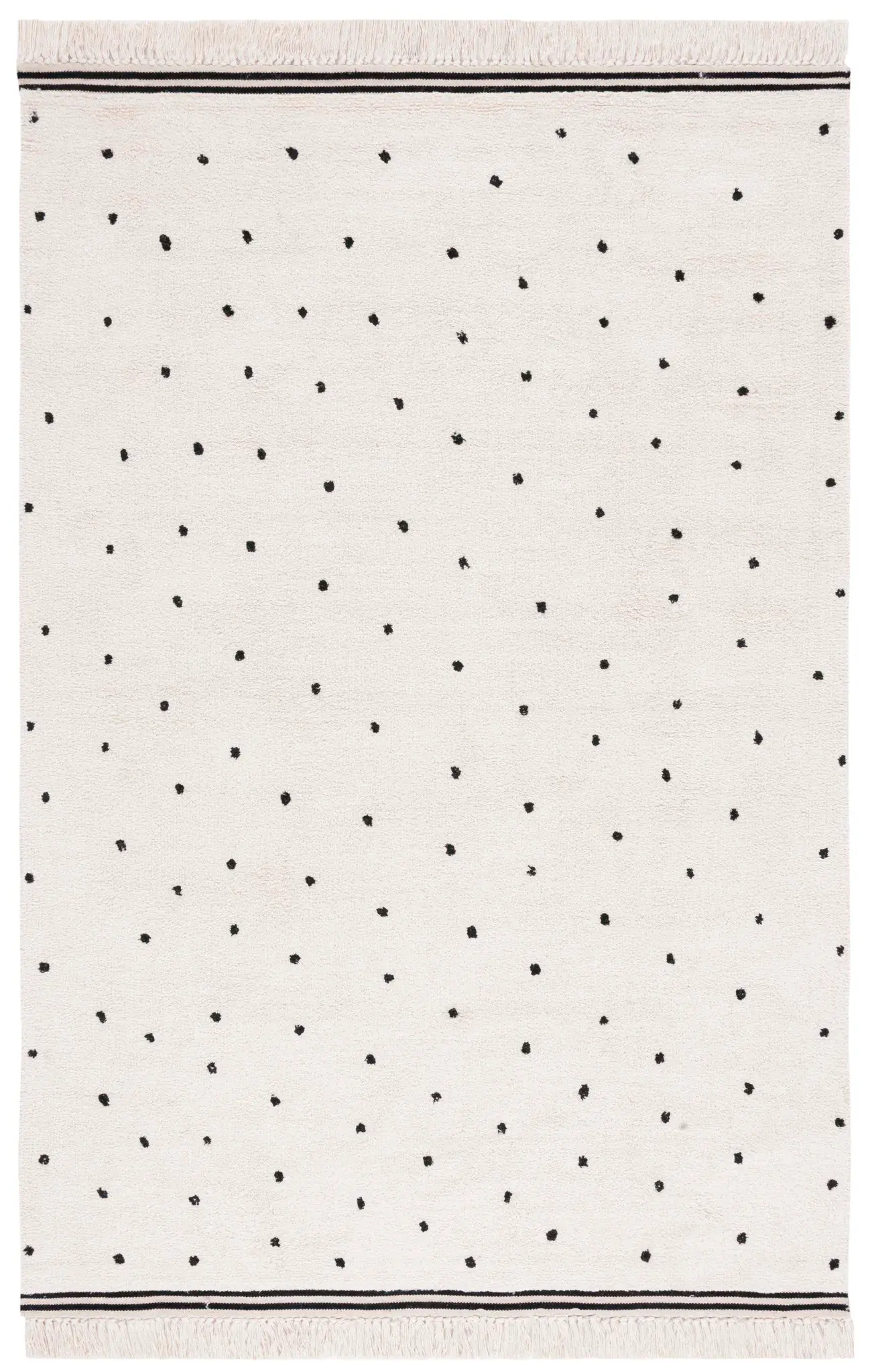 Easy Care Scattered Dot Hand-Woven Cotton Washable Rug