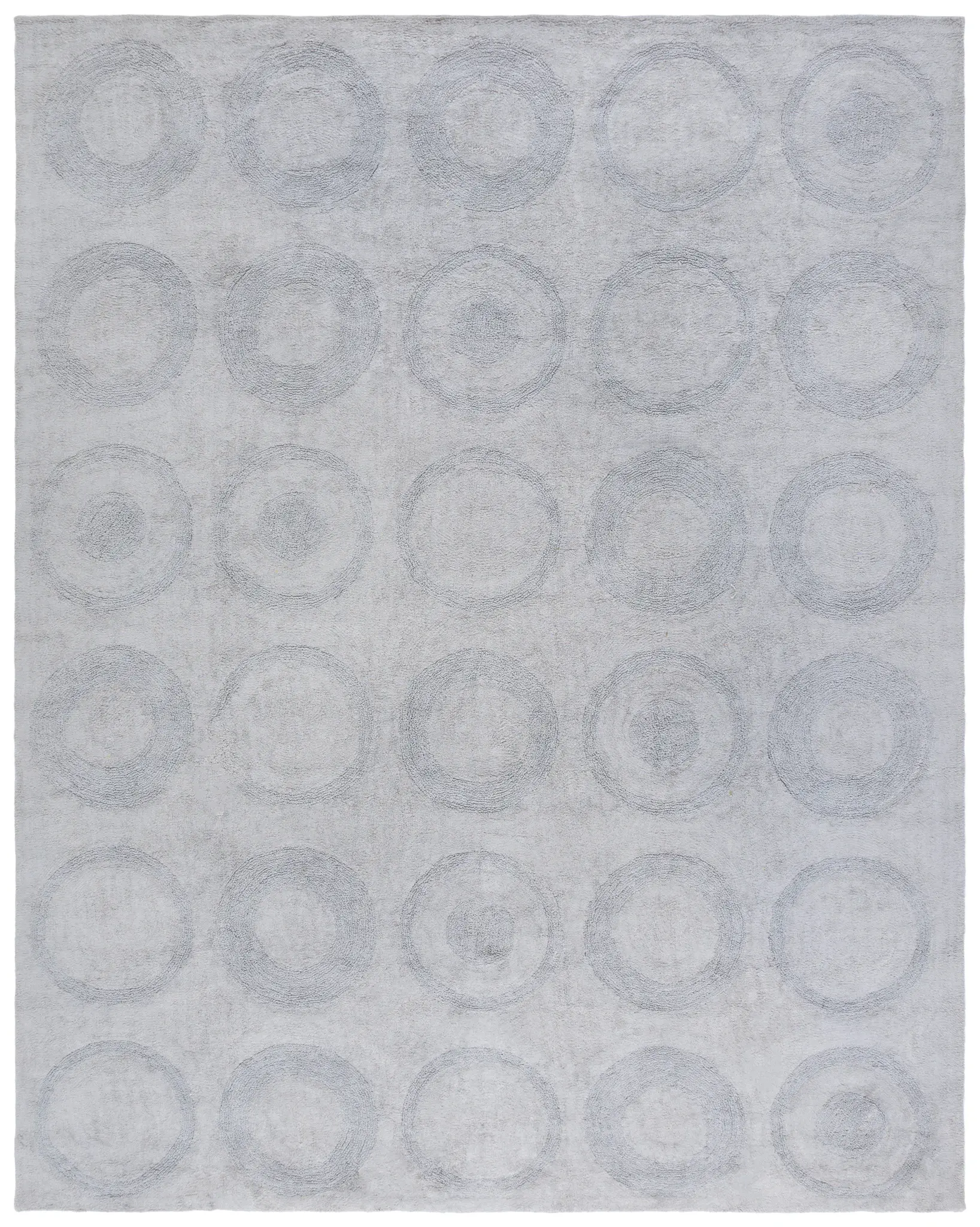 Easy Care Concentric Rings Hand-Woven Cotton Washable Rug