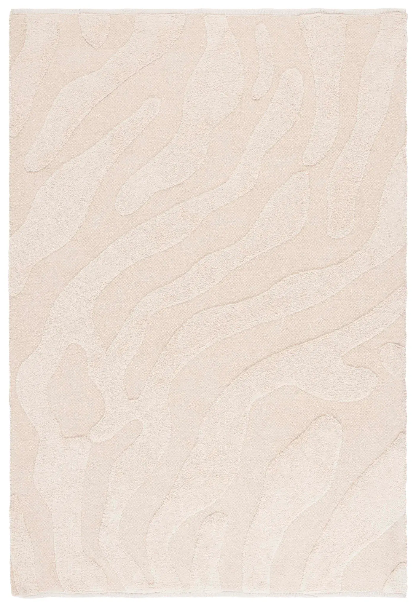 Easy Care Wavy Abstract Hand-Woven Cotton Washable Rug