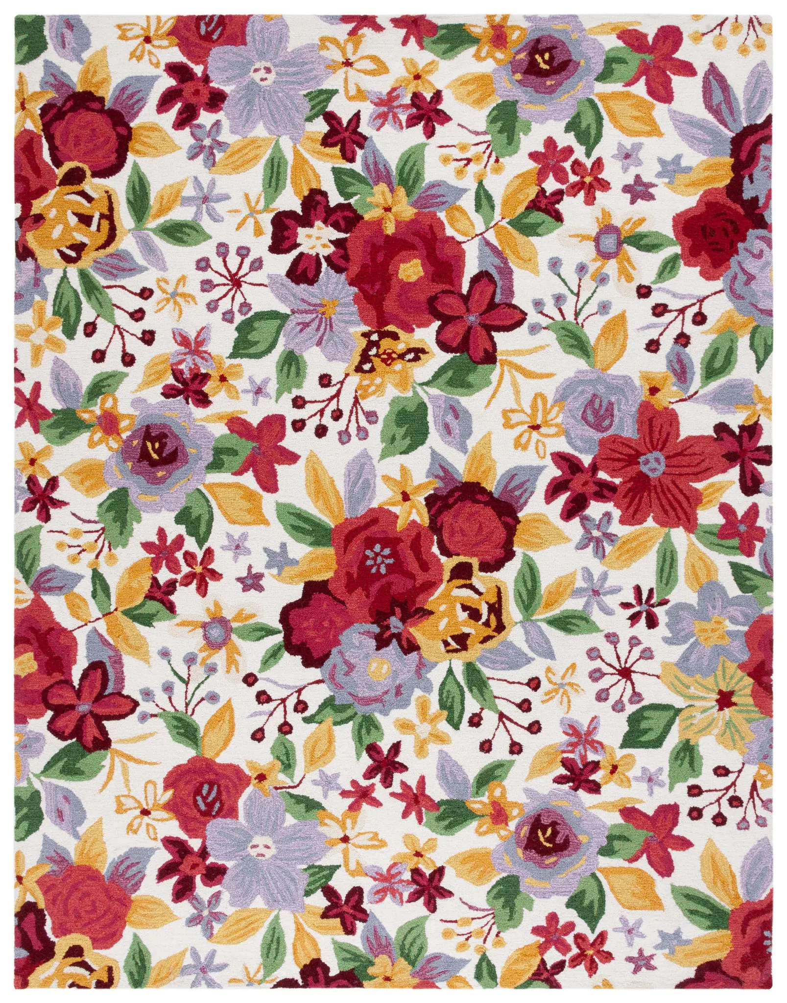Easy Care Garden Floral Hand-Tufted Rug