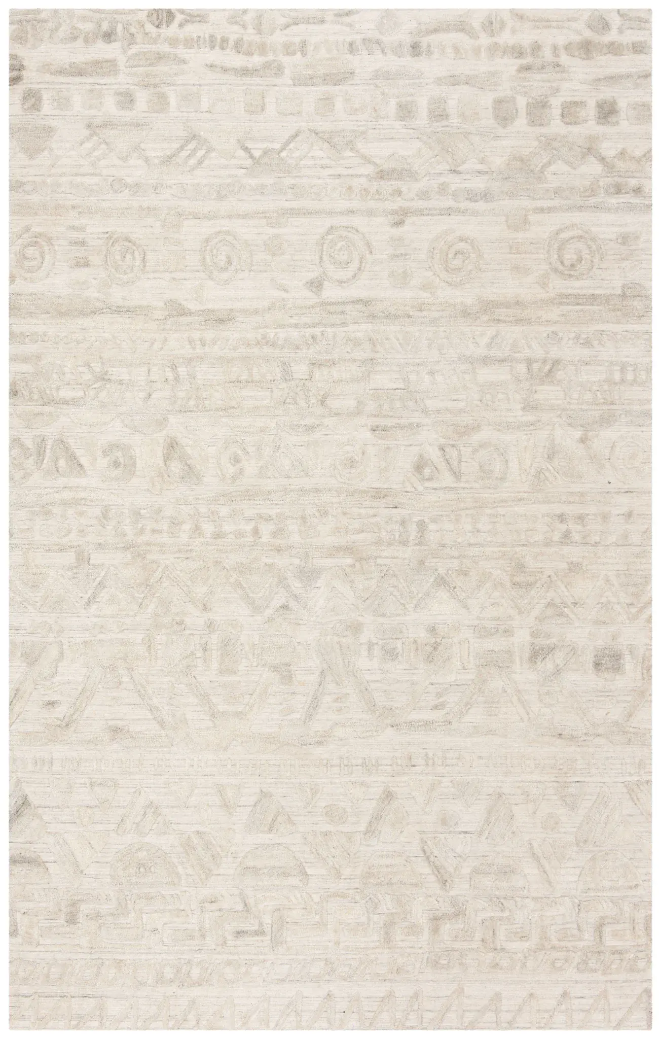 Elements Banded Tribal Loom-Knotted Rug