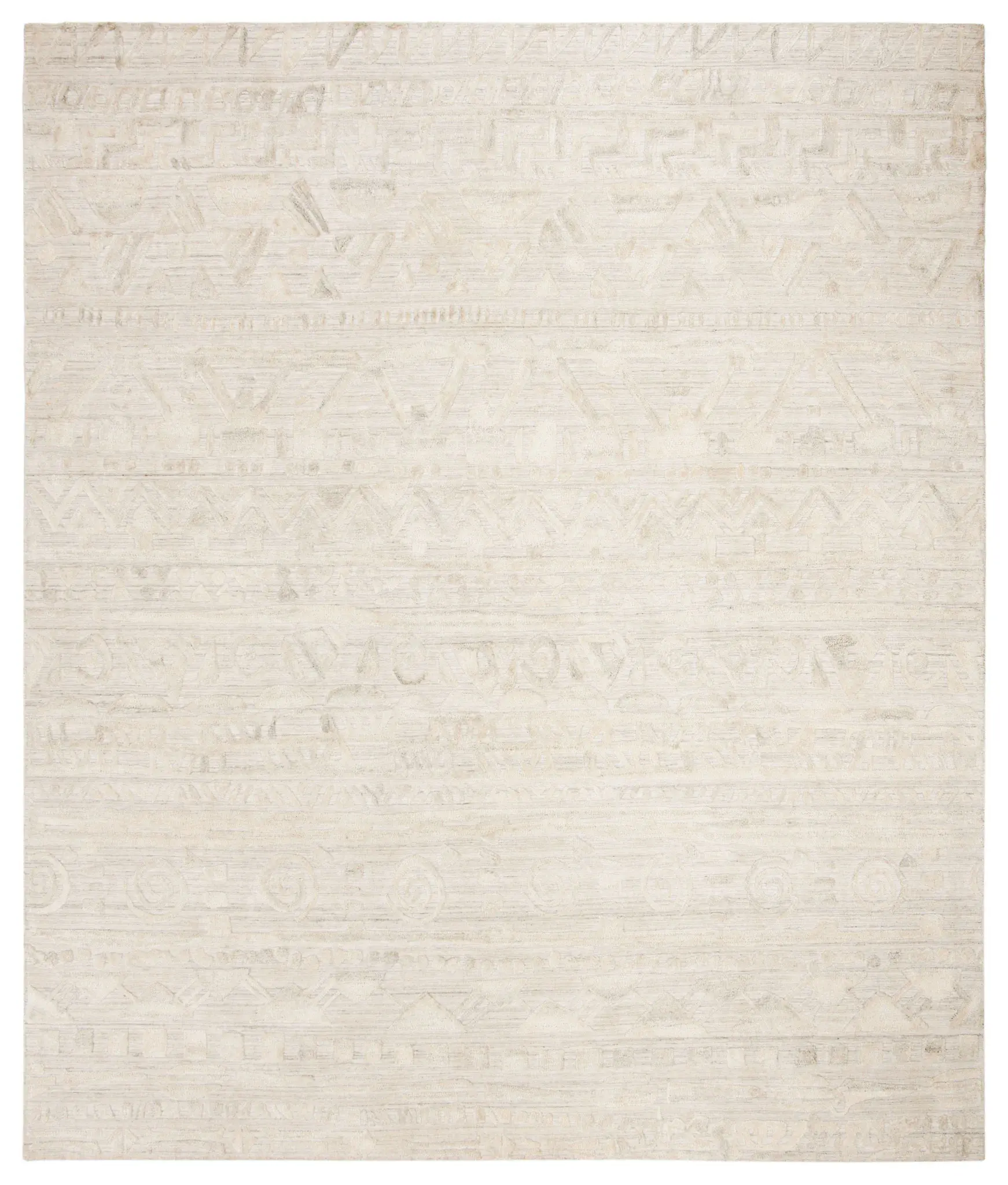 Elements Banded Tribal Loom-Knotted Rug
