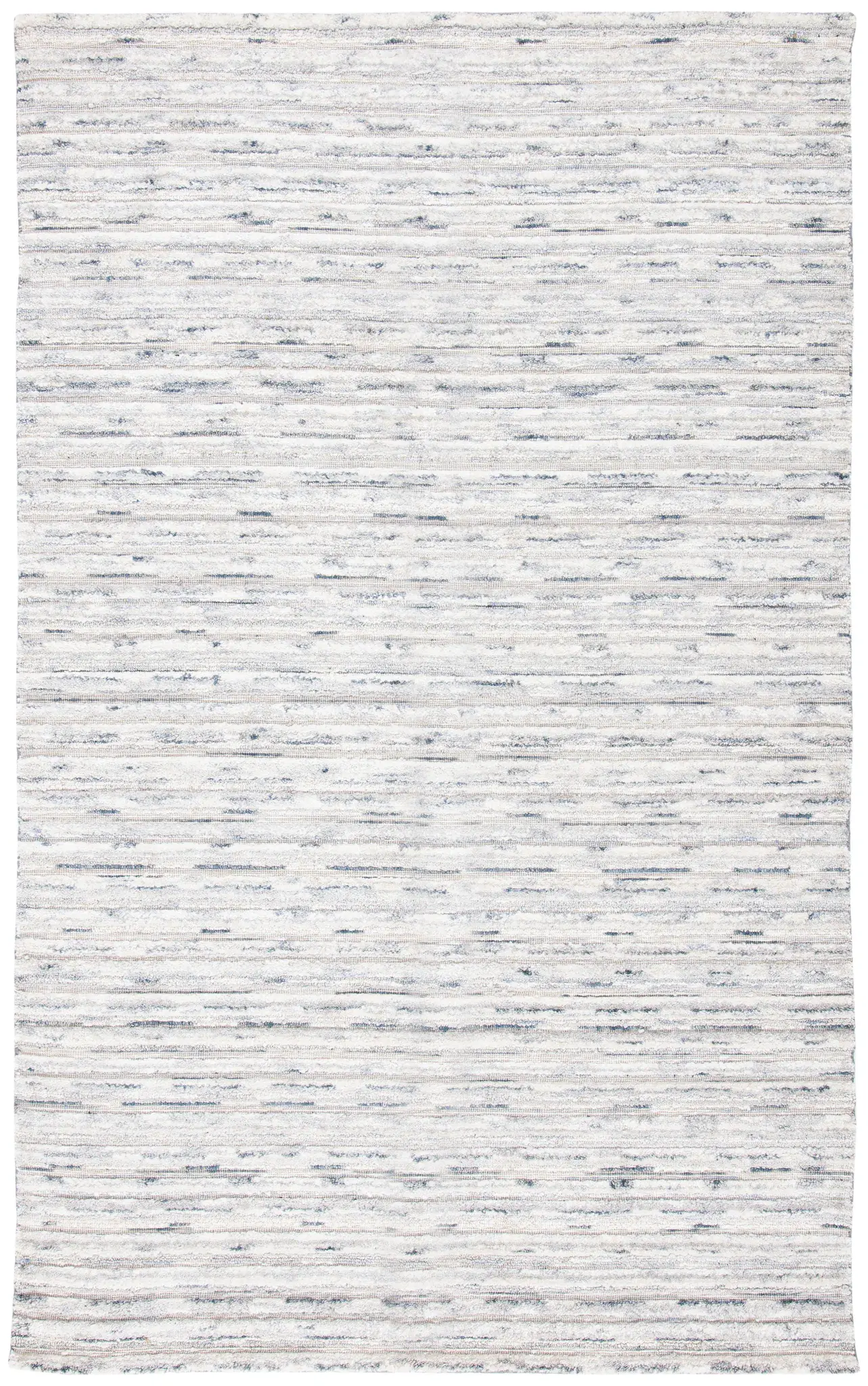 Elements Scandinavian Striped Loom-Knotted Bamboo Silk Rug