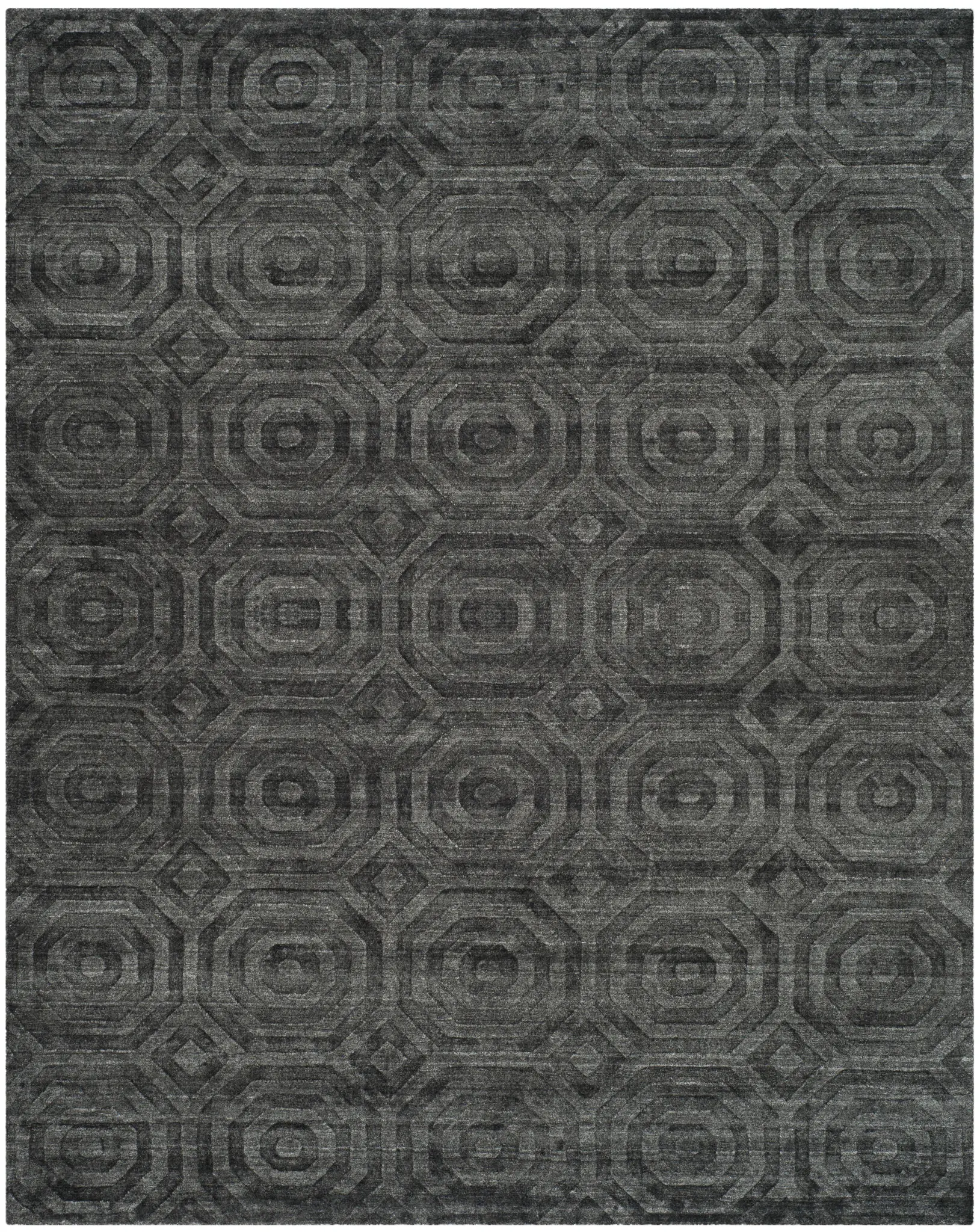 Elements Concentric Ring Loom-Knotted Rug