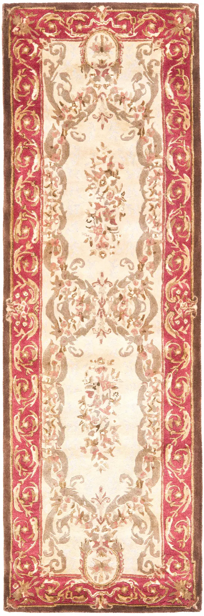 Empire Oval Medallion Bordered Hand-Tufted Wool Rug