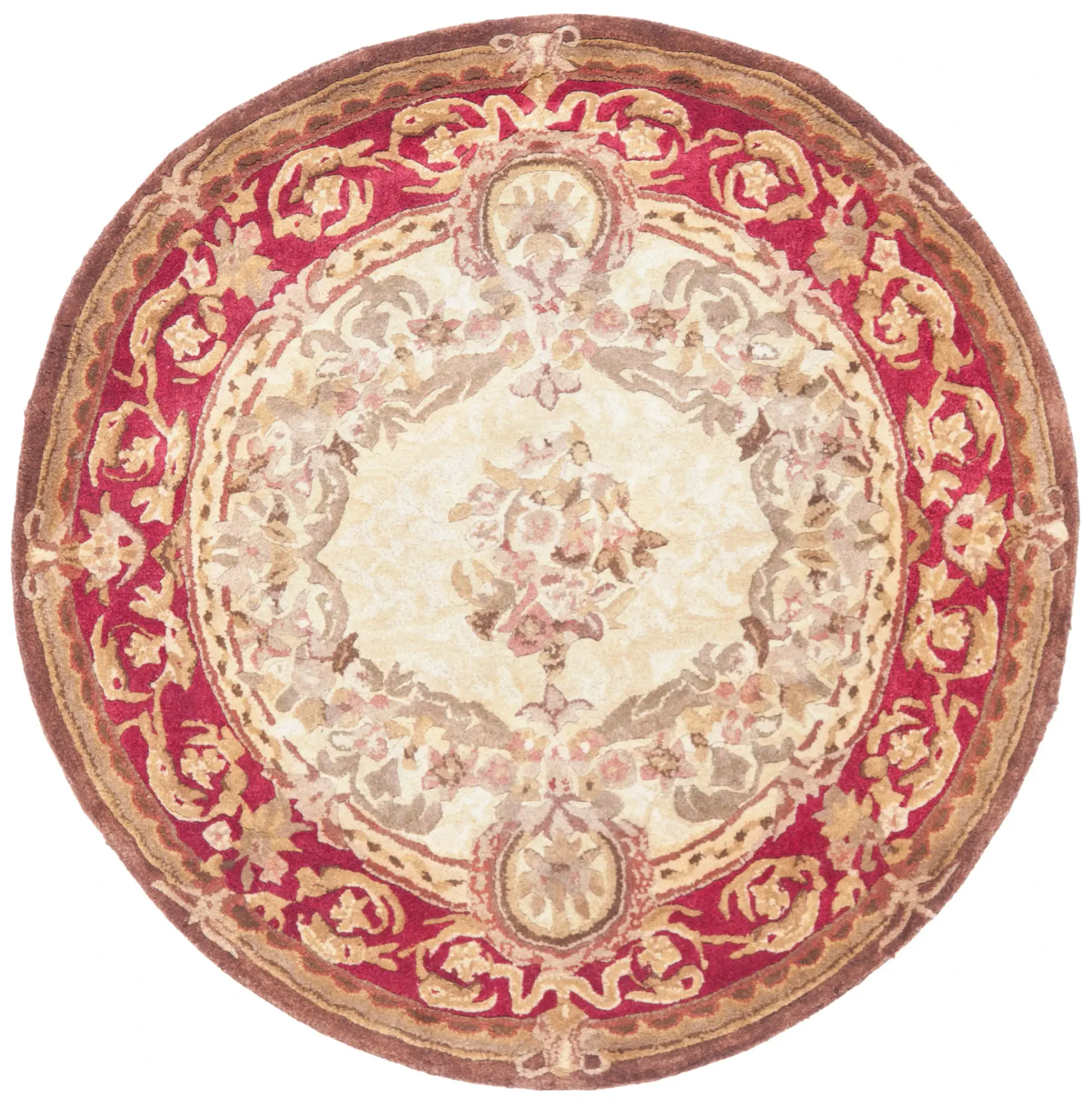 Empire Oval Medallion Bordered Hand-Tufted Wool Rug