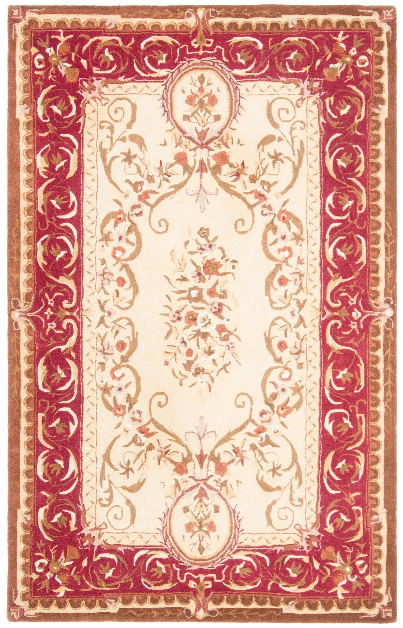 Empire Oval Medallion Bordered Hand-Tufted Wool Rug