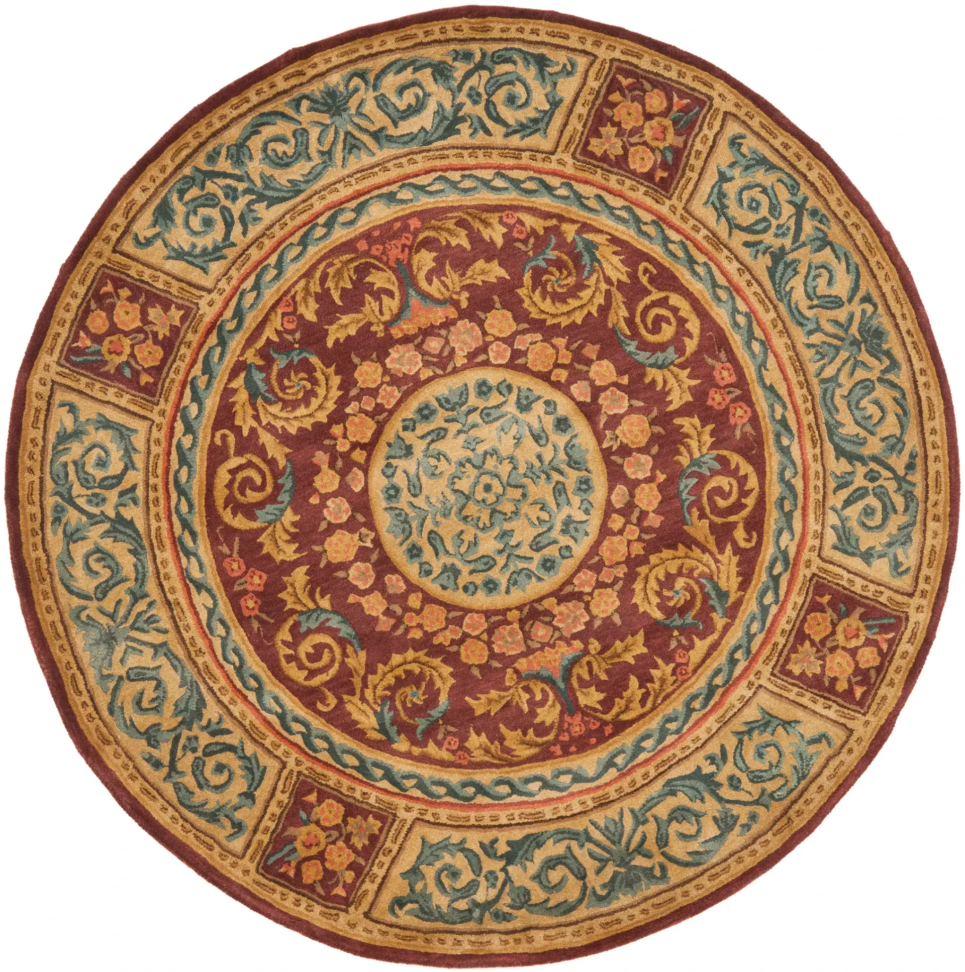 Empire Scroll Medallion Hand-Tufted Wool Rug