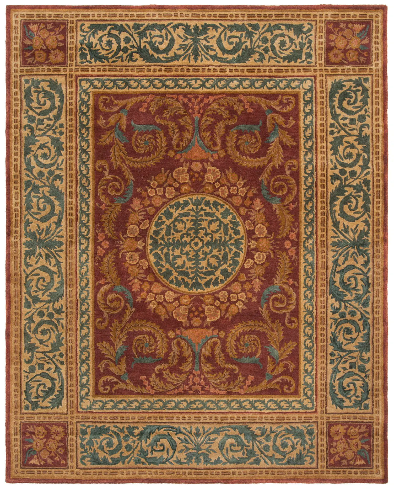 Empire Scroll Medallion Hand-Tufted Wool Rug