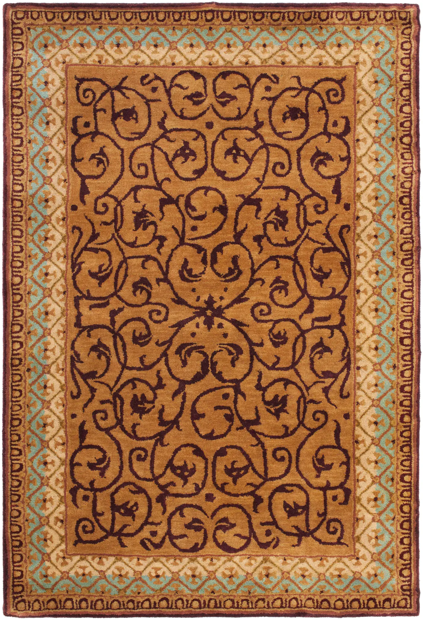 Empire Scrolling Vine Hand-Tufted Wool Rug