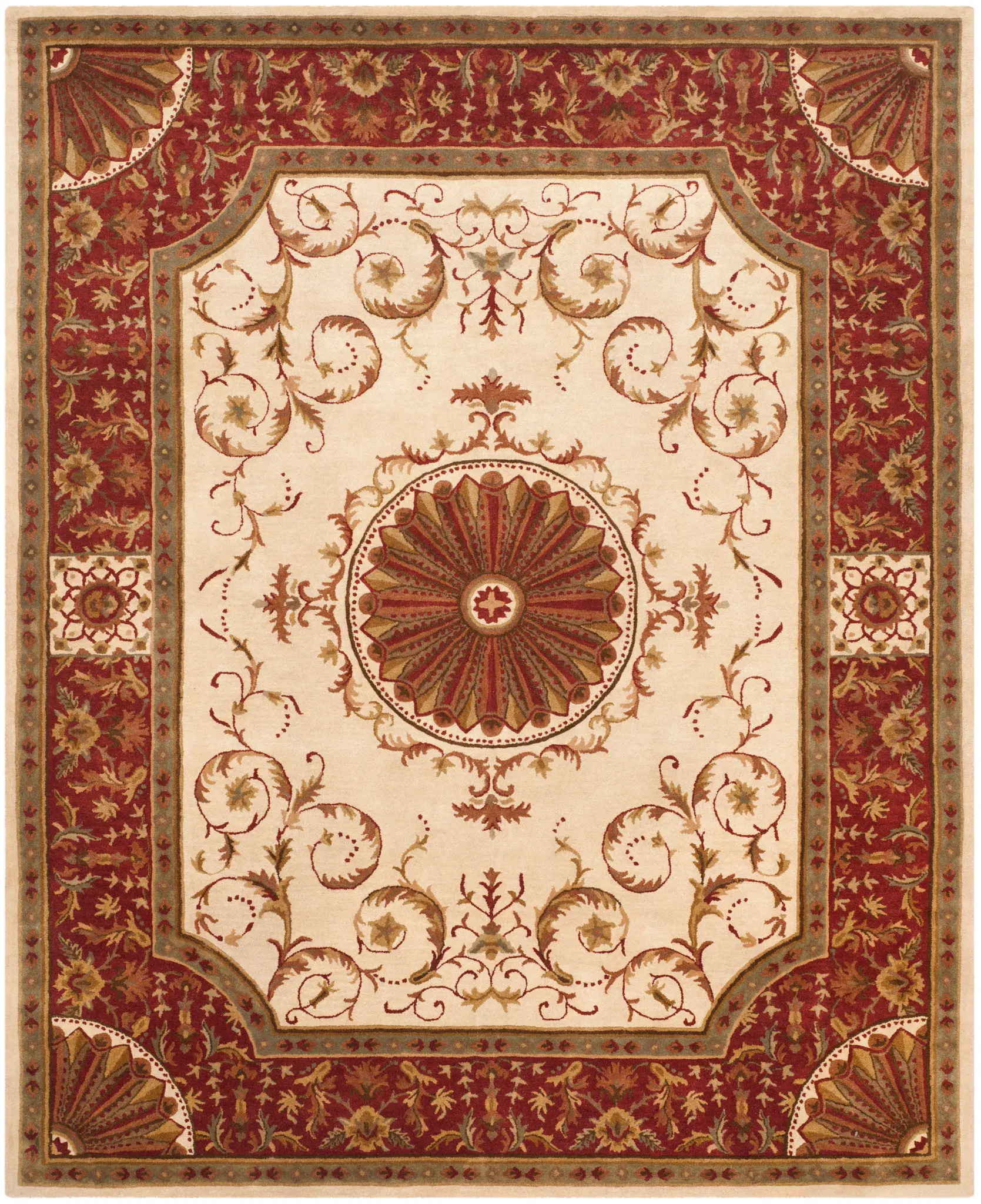 Empire Rosette Medallion Hand-Tufted Wool Rug