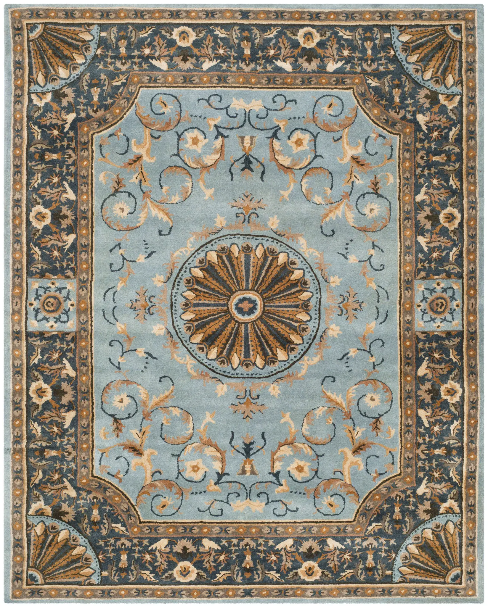 Empire Rosette Medallion Hand-Tufted Wool Rug