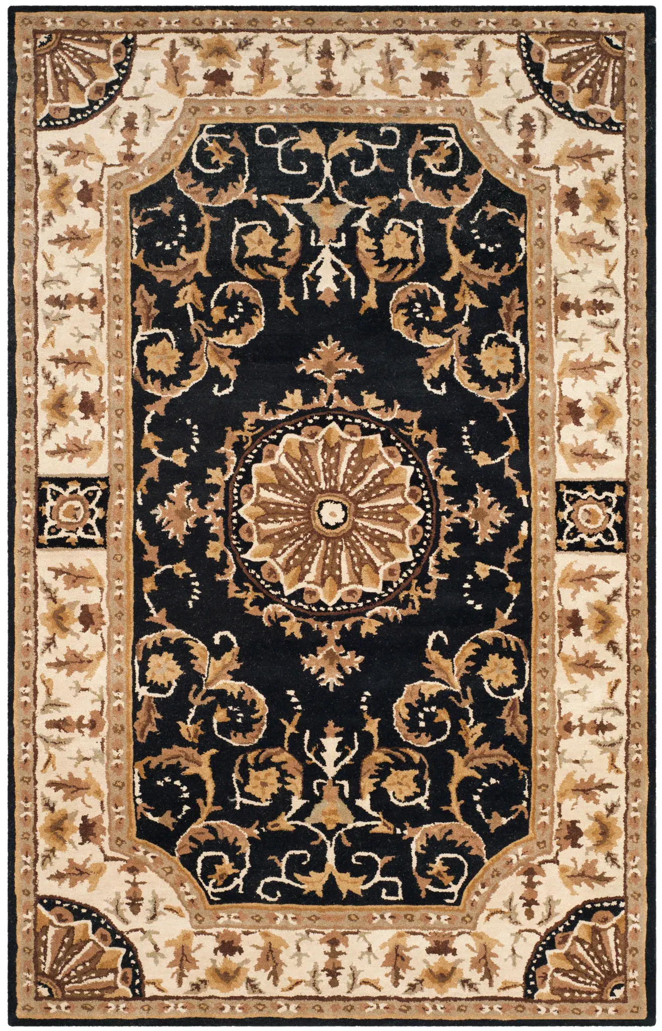 Empire Rosette Medallion Hand-Tufted Wool Rug
