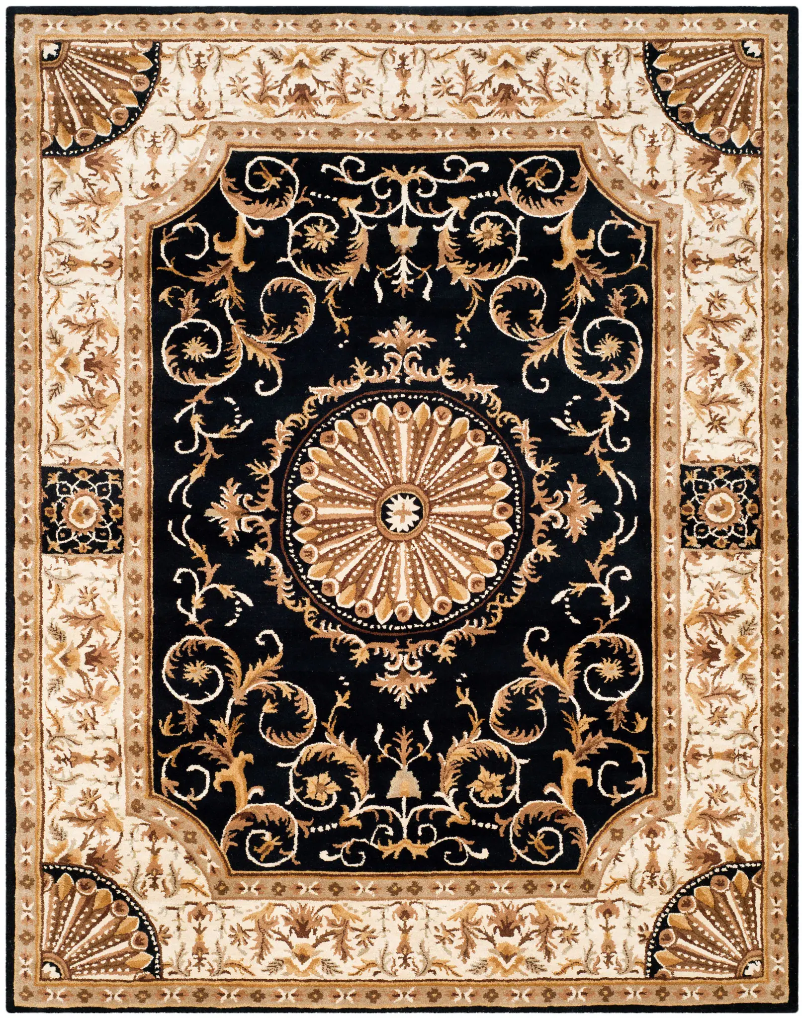 Empire Rosette Medallion Hand-Tufted Wool Rug