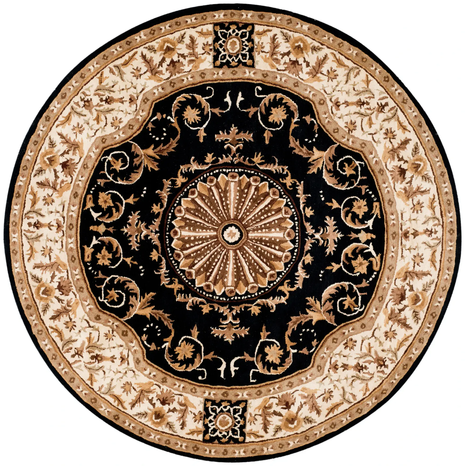 Empire Rosette Medallion Hand-Tufted Wool Rug