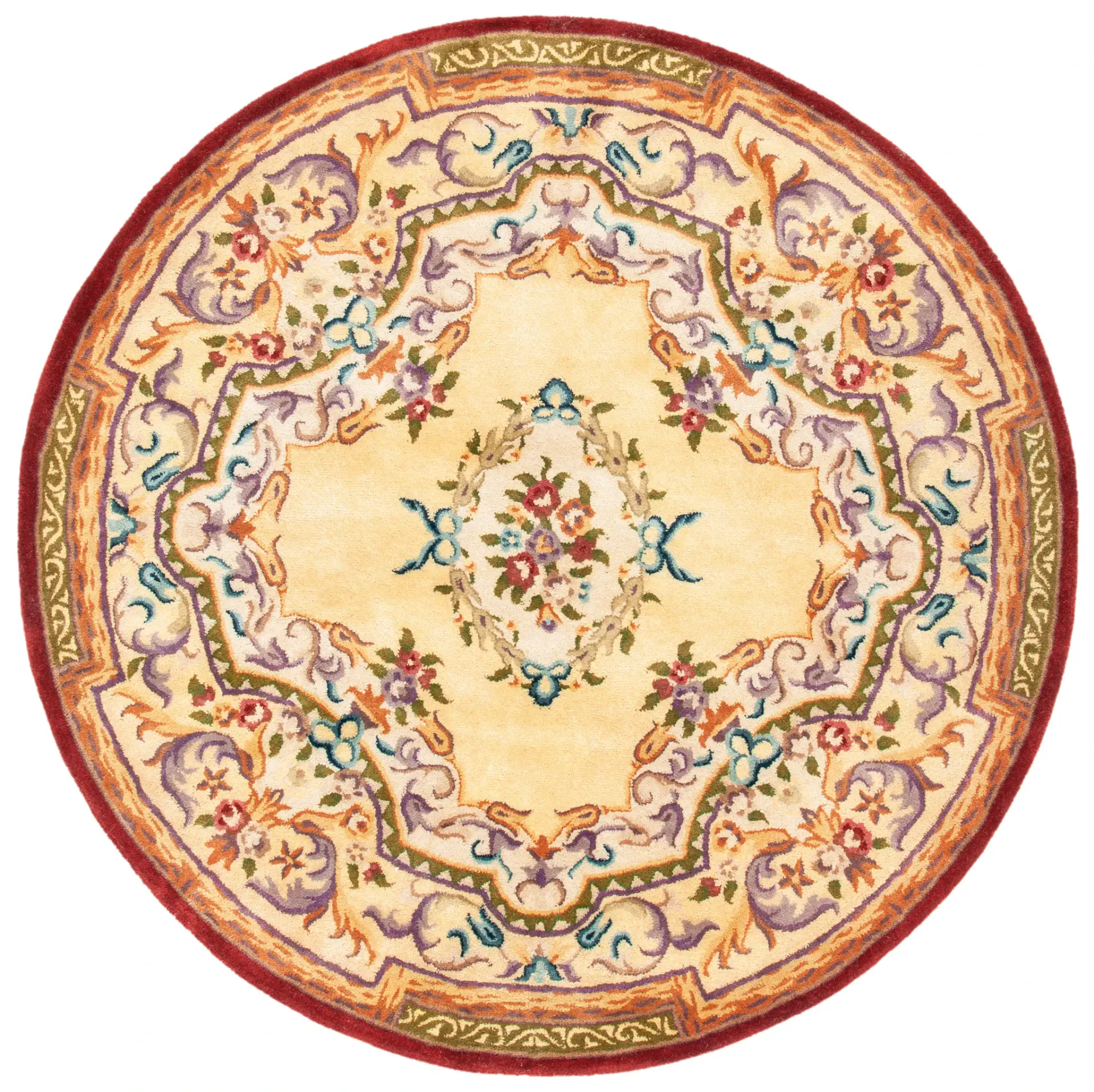 Empire Floral Bouquet Bordered Hand-Tufted Wool Rug