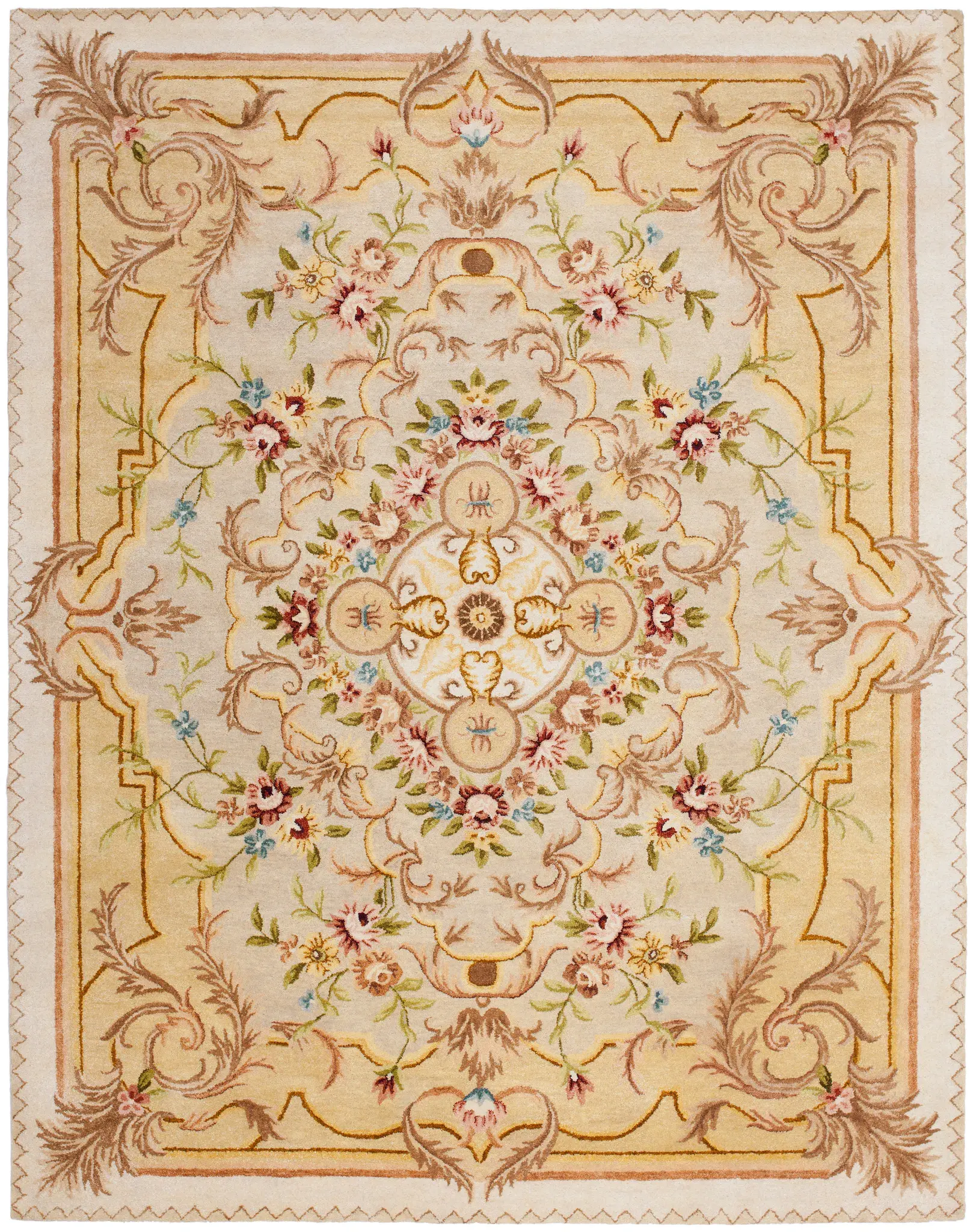 Empire Cartouche Medallion Hand-Tufted Wool Rug