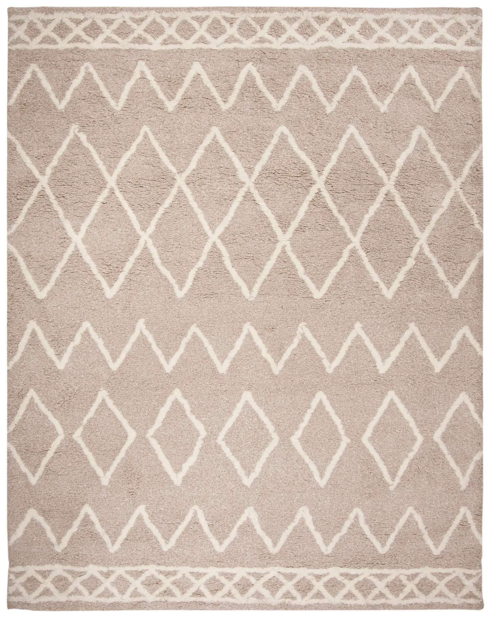 Equinox Banded Diamond Hand-Tufted Shag Rug