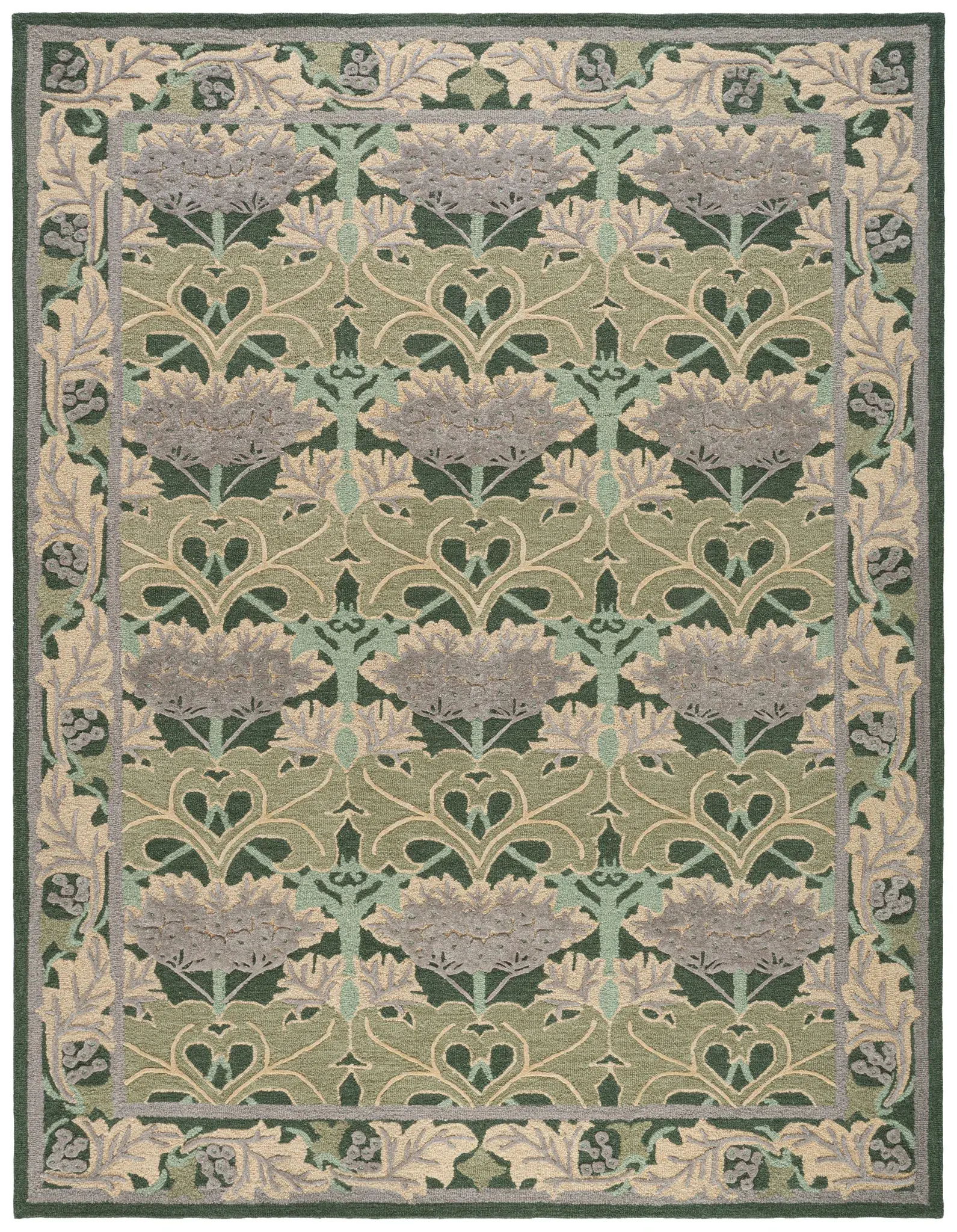 Earthly Treasures Acanthus Leaf Hand-Tufted Rug