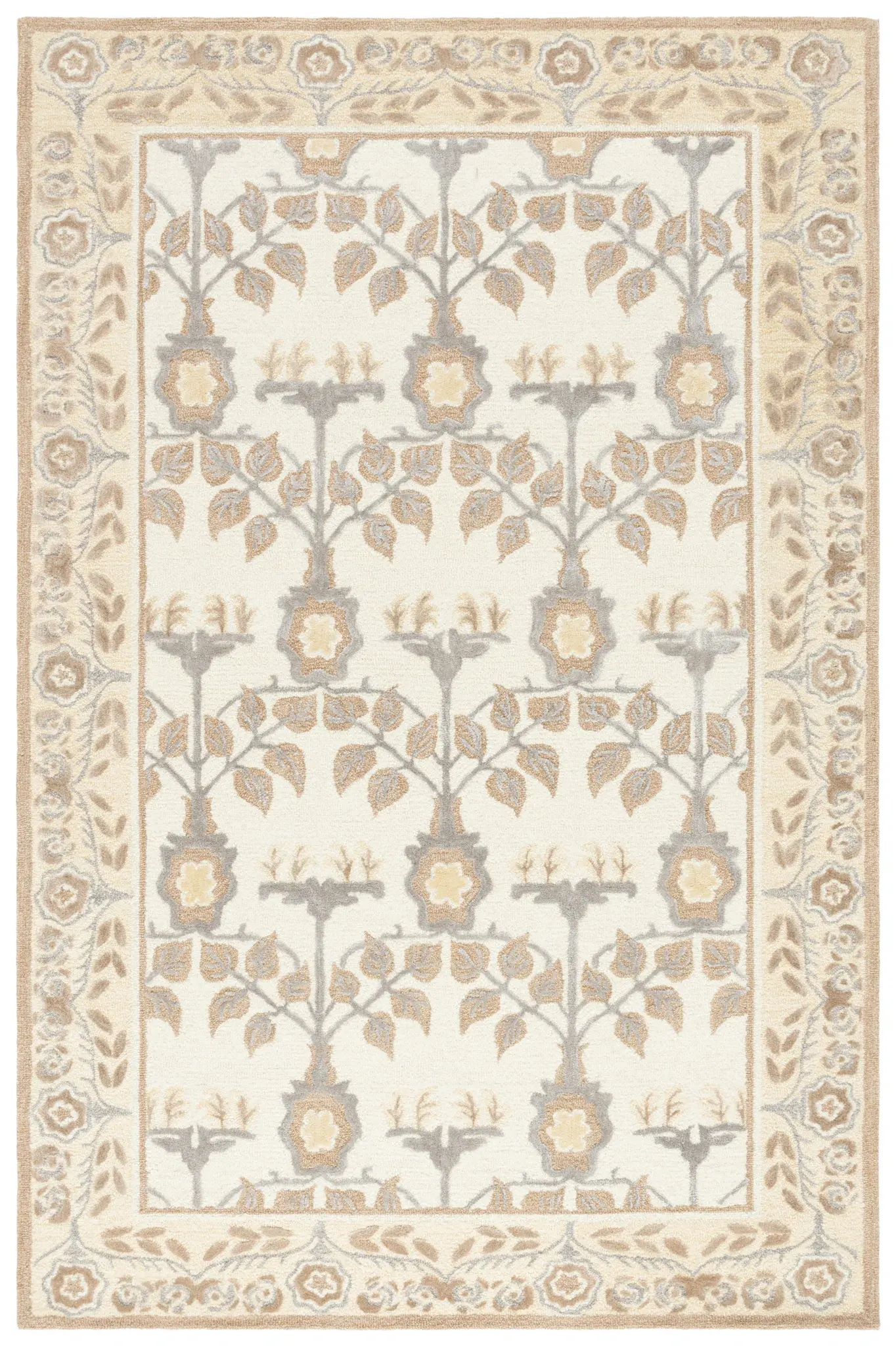 Earthly Treasures Leaf And Vine Hand-Tufted Rug