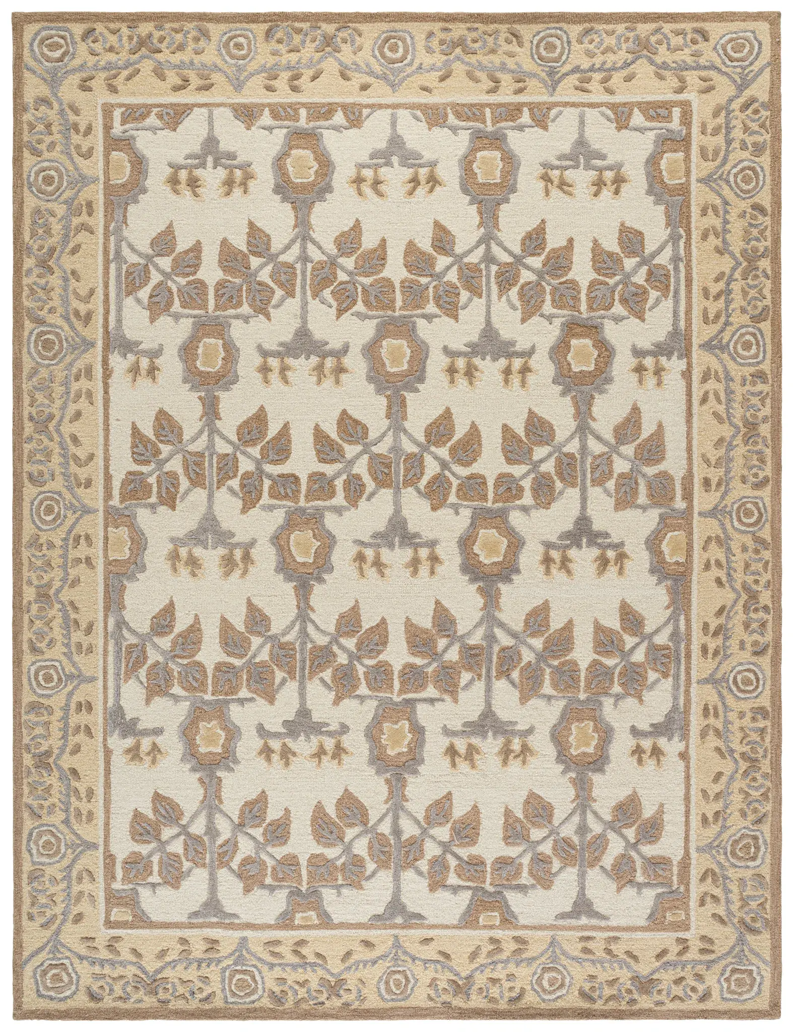 Earthly Treasures Leaf And Vine Hand-Tufted Rug