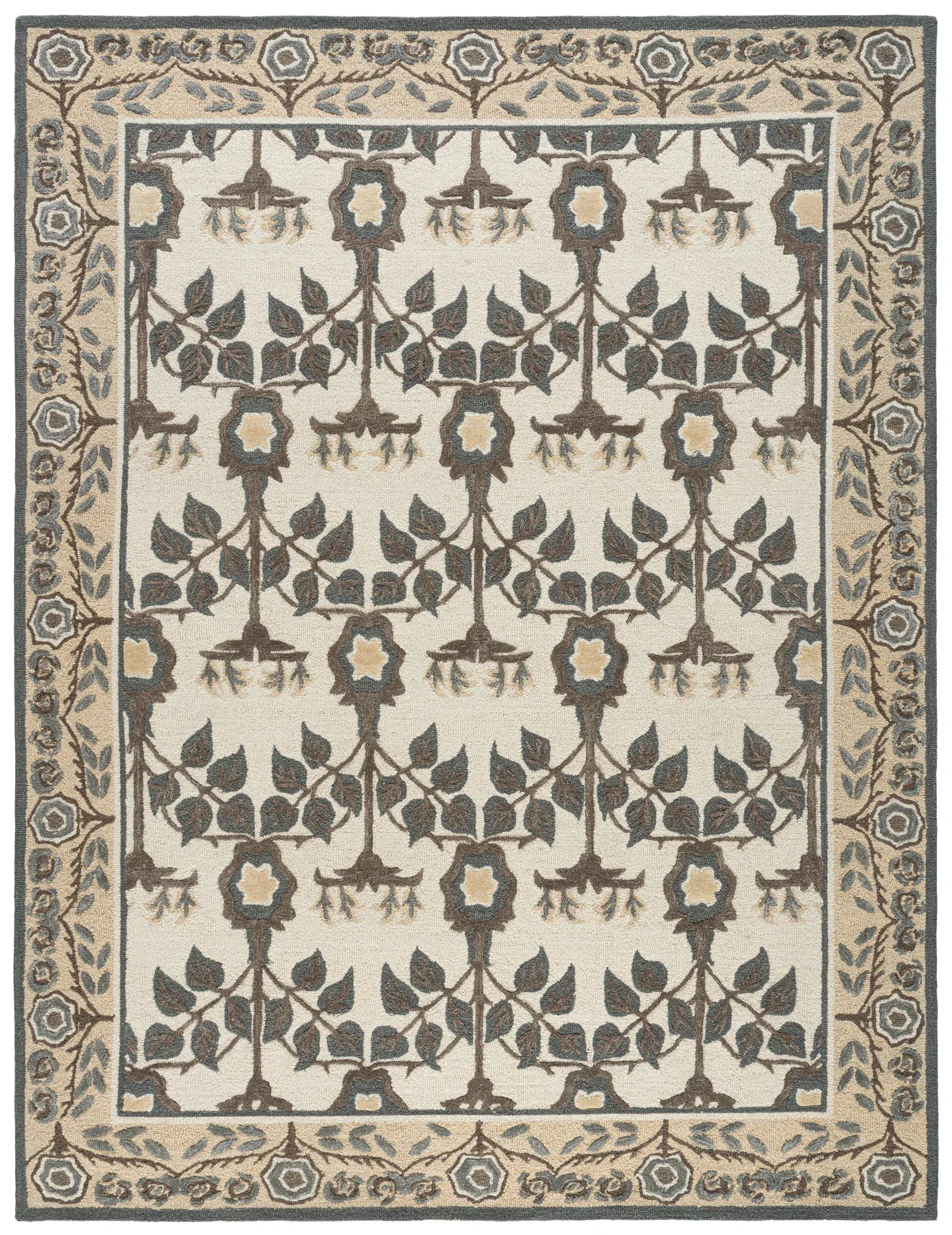 Earthly Treasures Leaf And Vine Hand-Tufted Rug