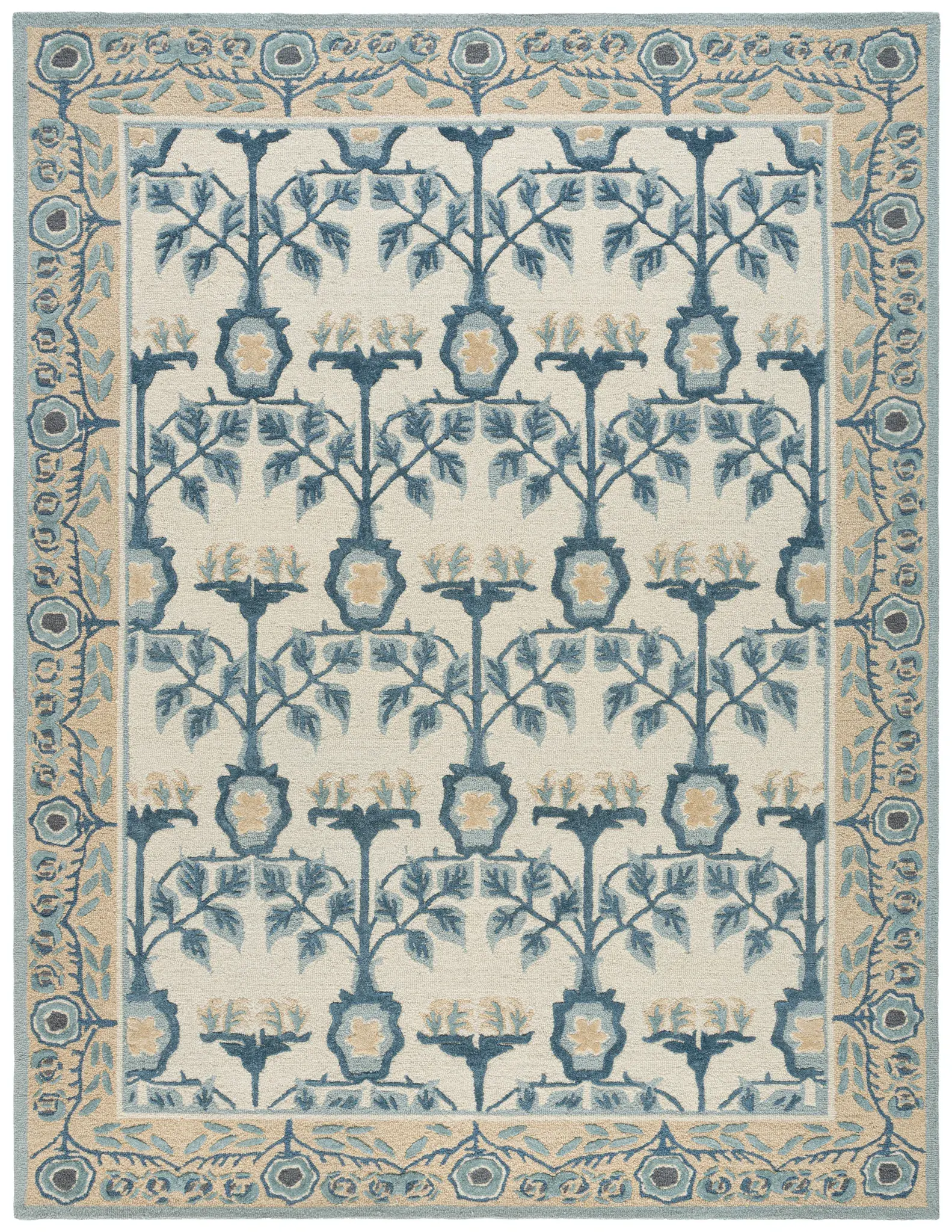 Earthly Treasures Leaf And Vine Hand-Tufted Rug