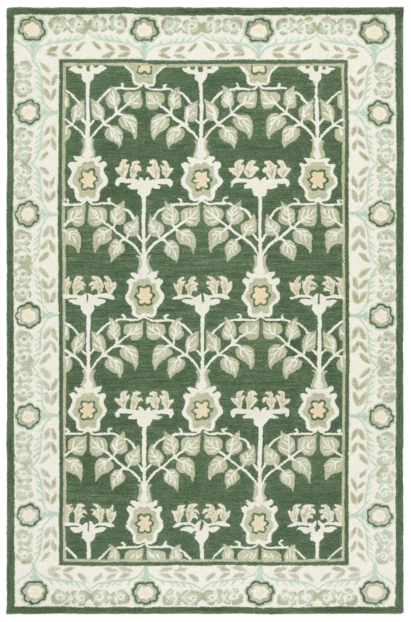 Earthly Treasures Leaf And Vine Hand-Tufted Rug