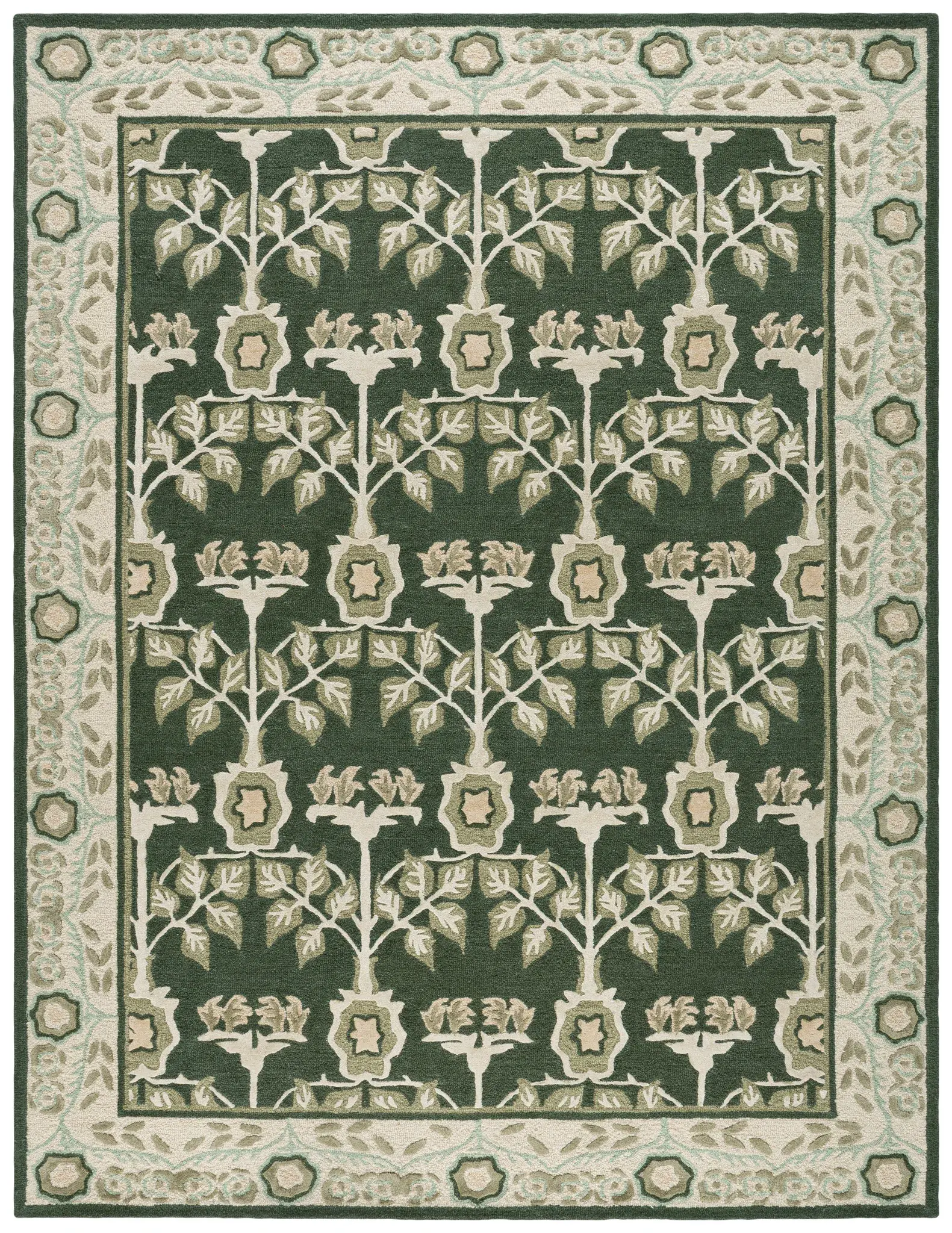 Earthly Treasures Leaf And Vine Hand-Tufted Rug