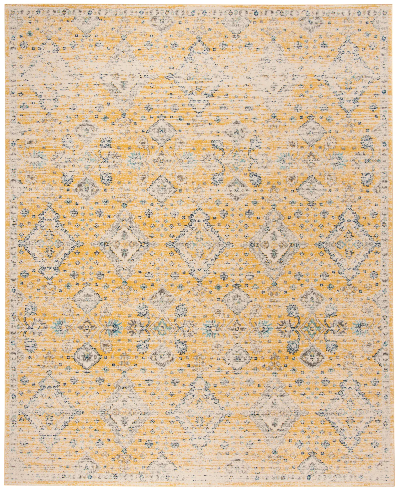 Evoke Distressed Diamond Medallion Rug