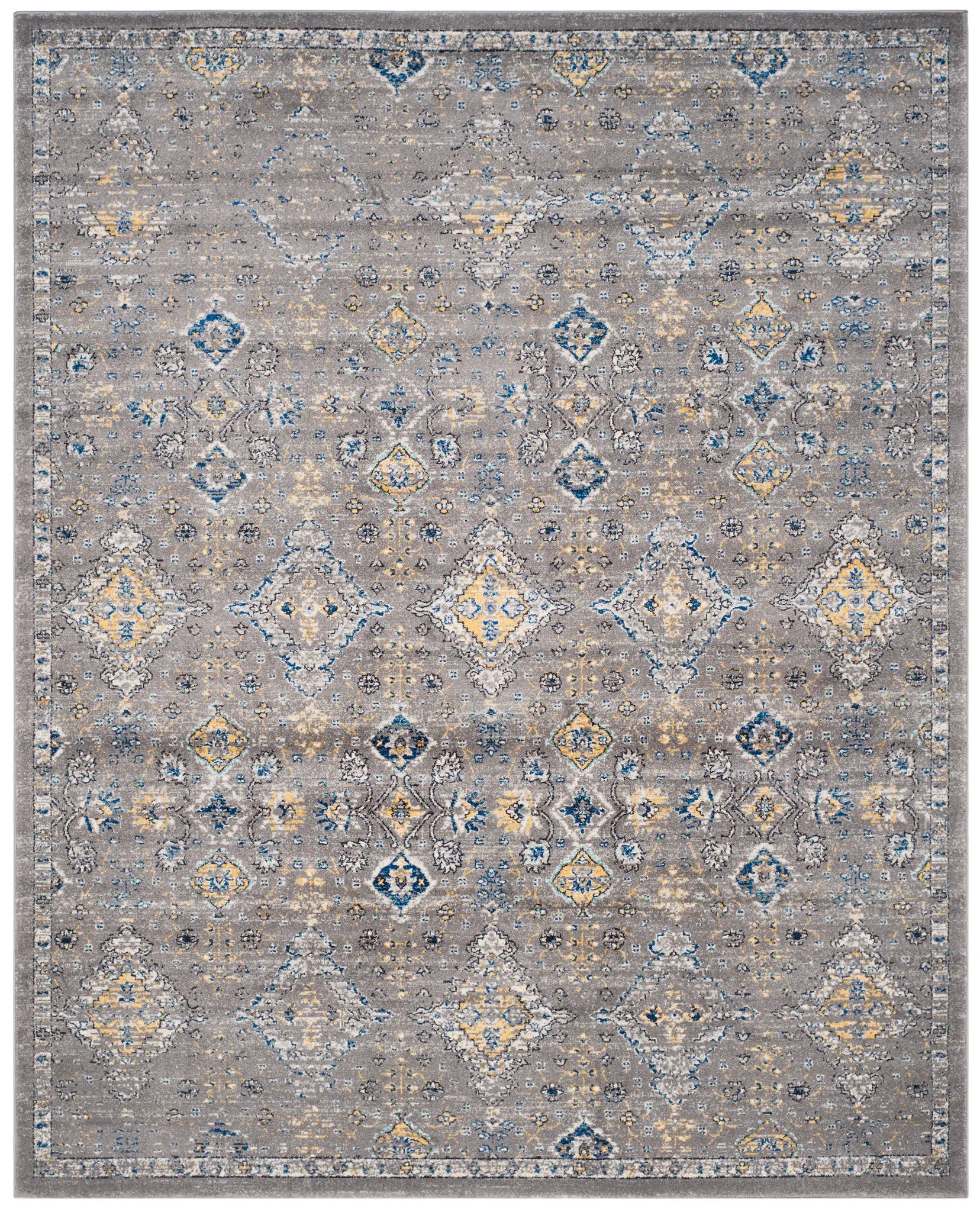 Evoke Distressed Diamond Medallion Rug