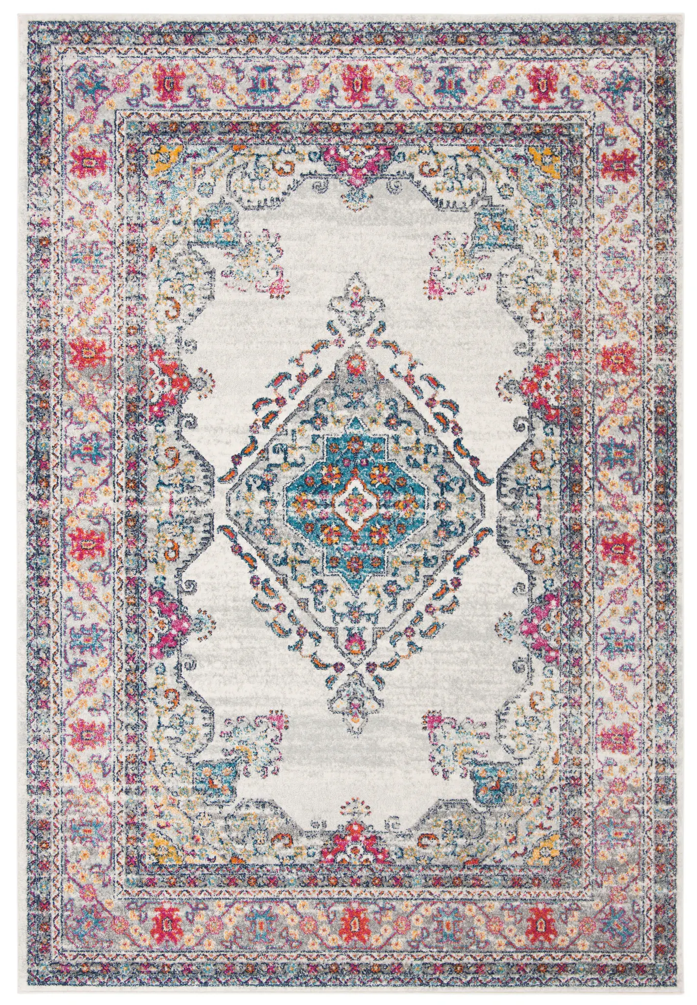 Evoke Diamond Medallion Border Rug