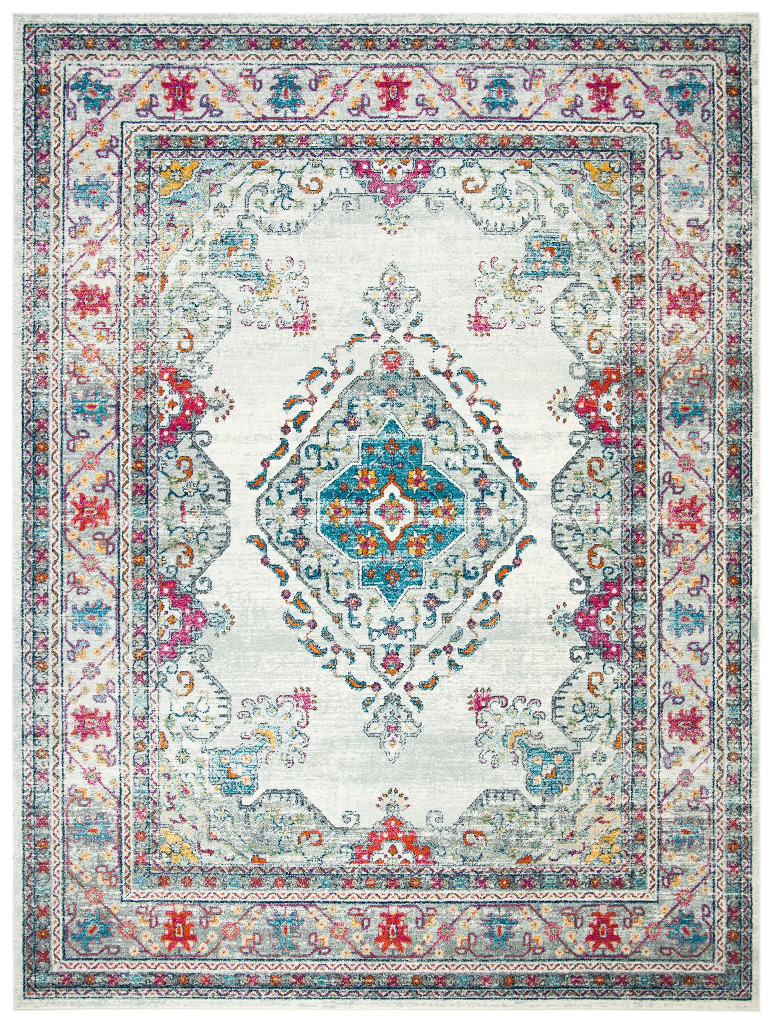 Evoke Diamond Medallion Border Rug