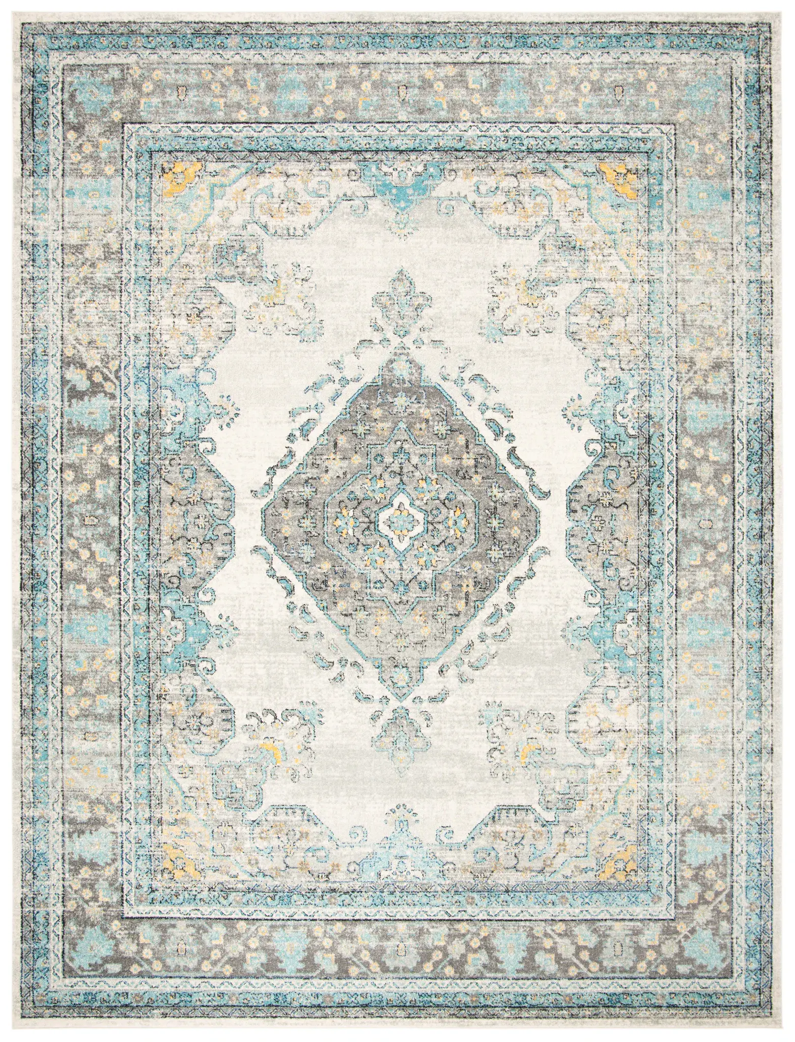 Evoke Diamond Medallion Border Rug