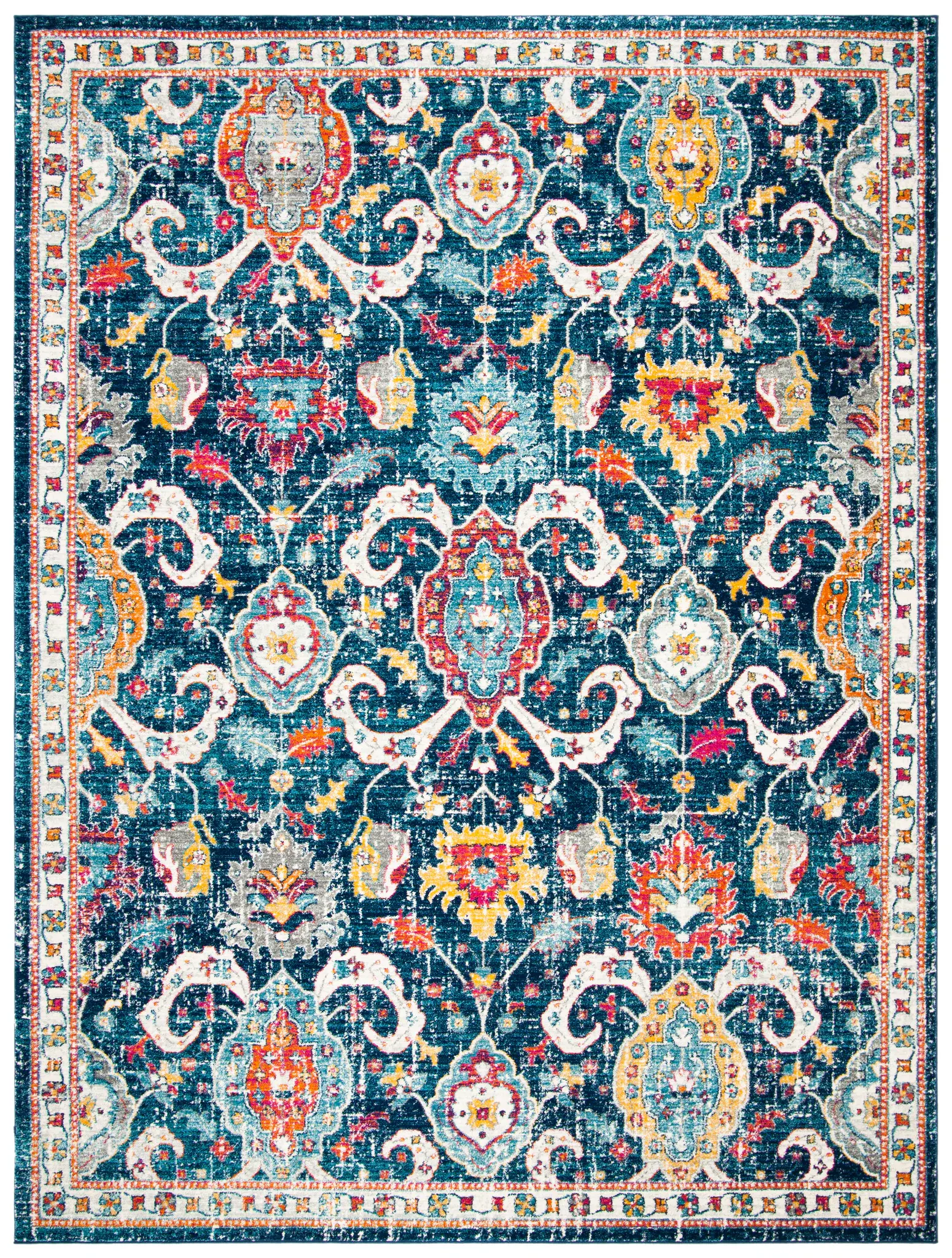 Evoke Floral Border Rug