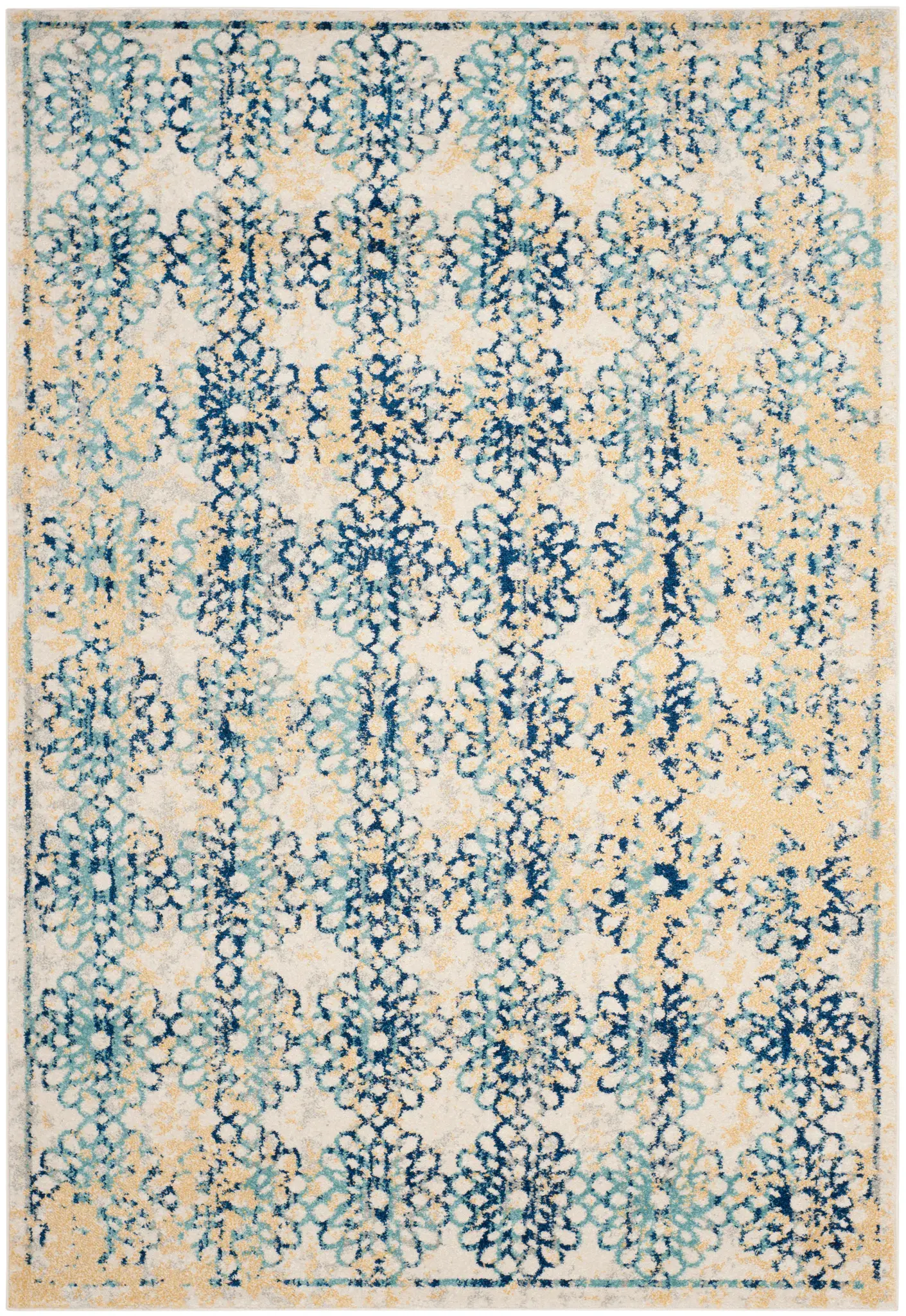 Evoke Distressed Medallion Lattice Rug