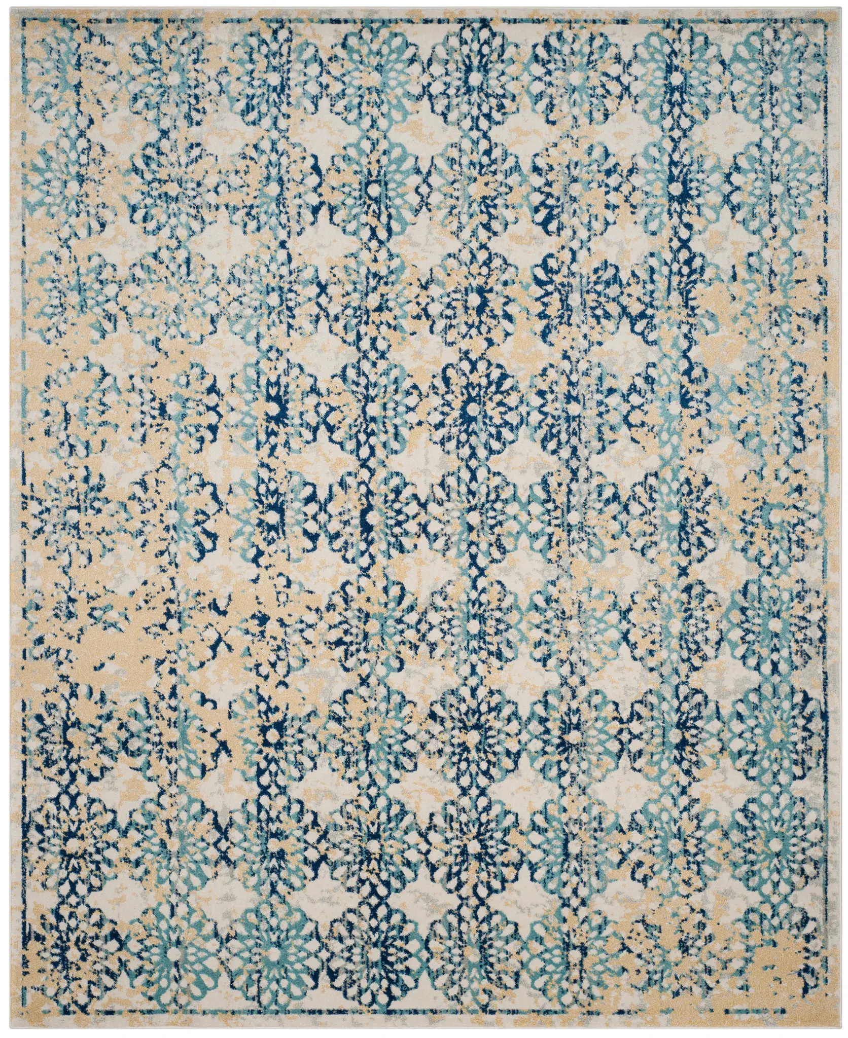 Evoke Distressed Medallion Lattice Rug