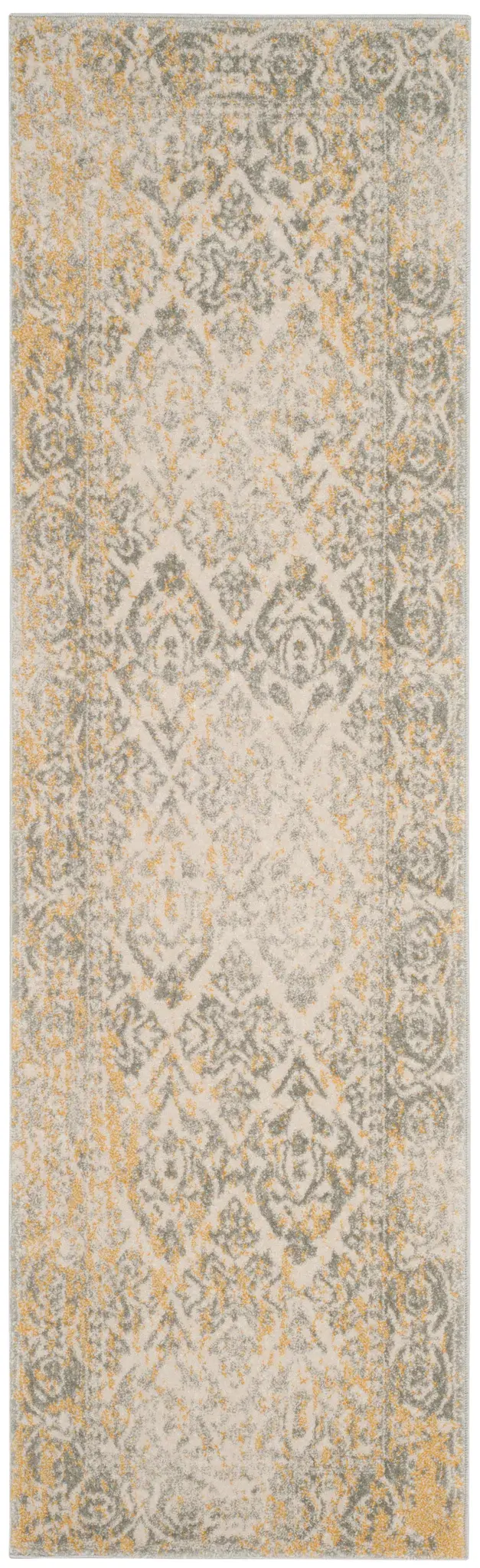 Evoke Distressed Damask Border Rug
