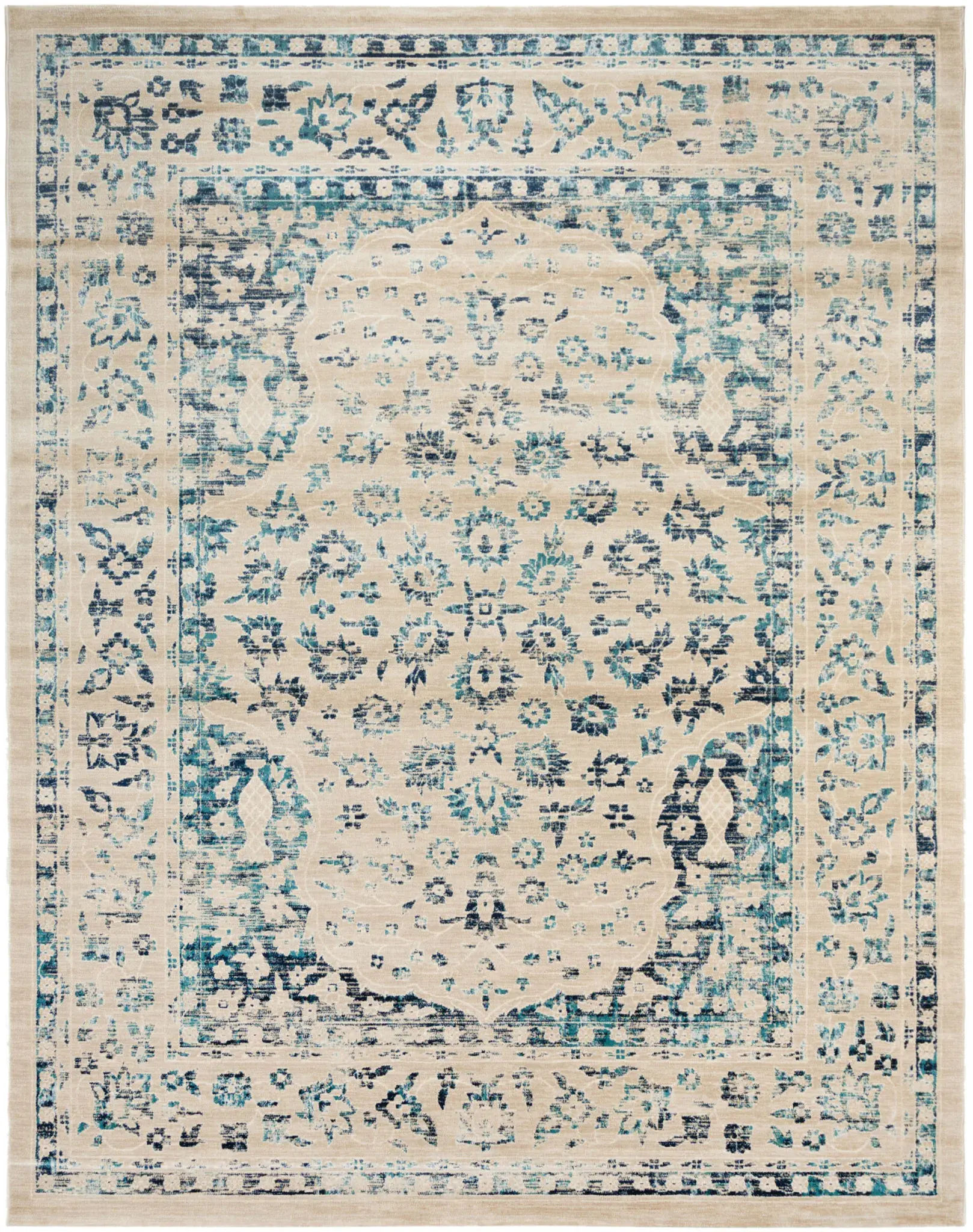 Evoke Floral Cartouche Rug