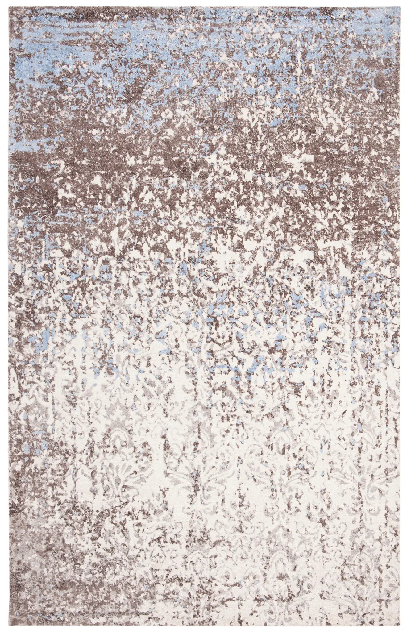 Expression Faded Damask Hand-Tufted Viscose Rug