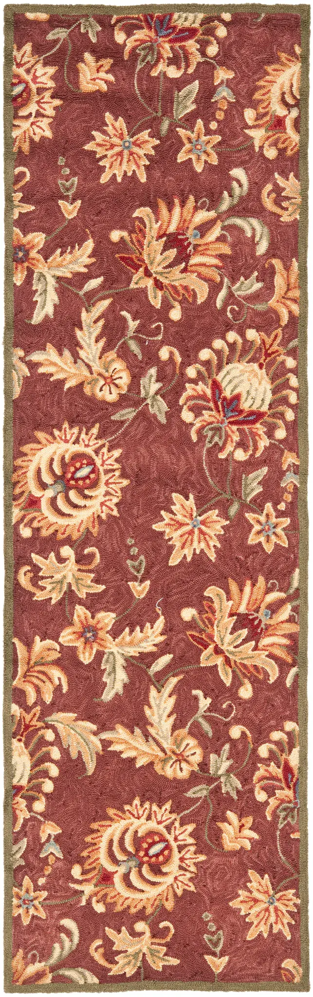 Easy Care Allover Floral Hand-Hooked Rug