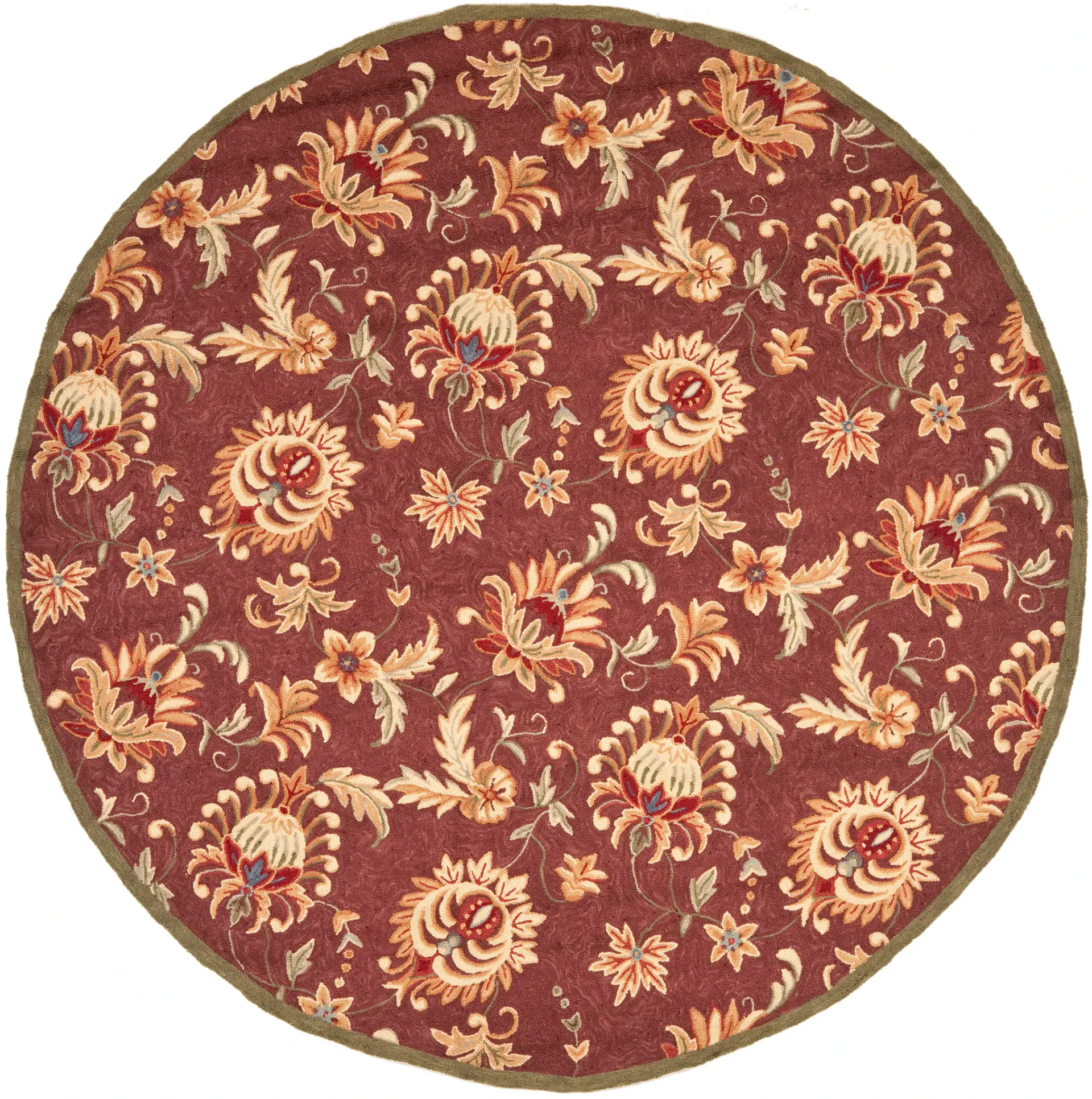Easy Care Allover Floral Hand-Hooked Rug