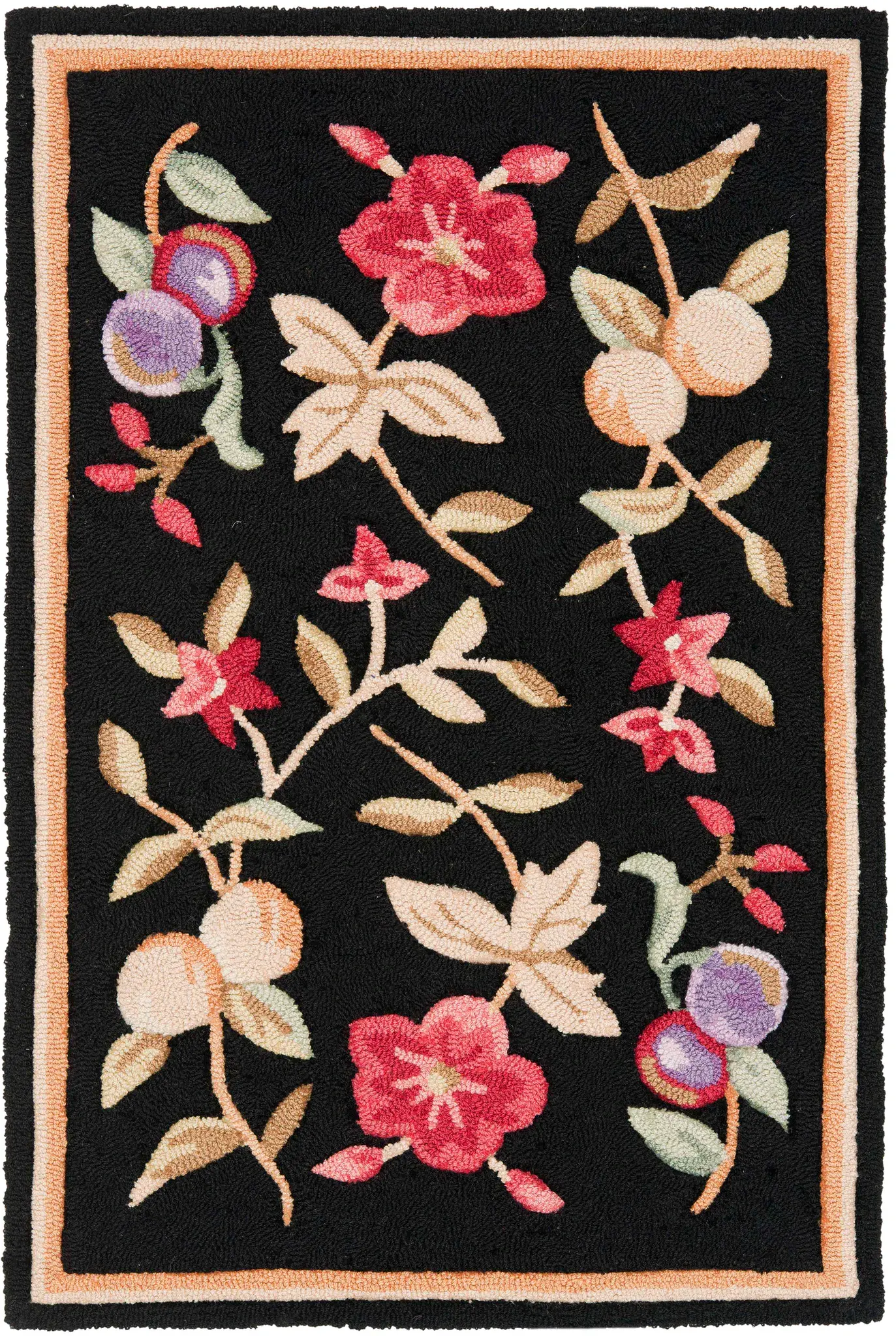 Easy Care Morning Garden Floral Hand-Hooked Rug